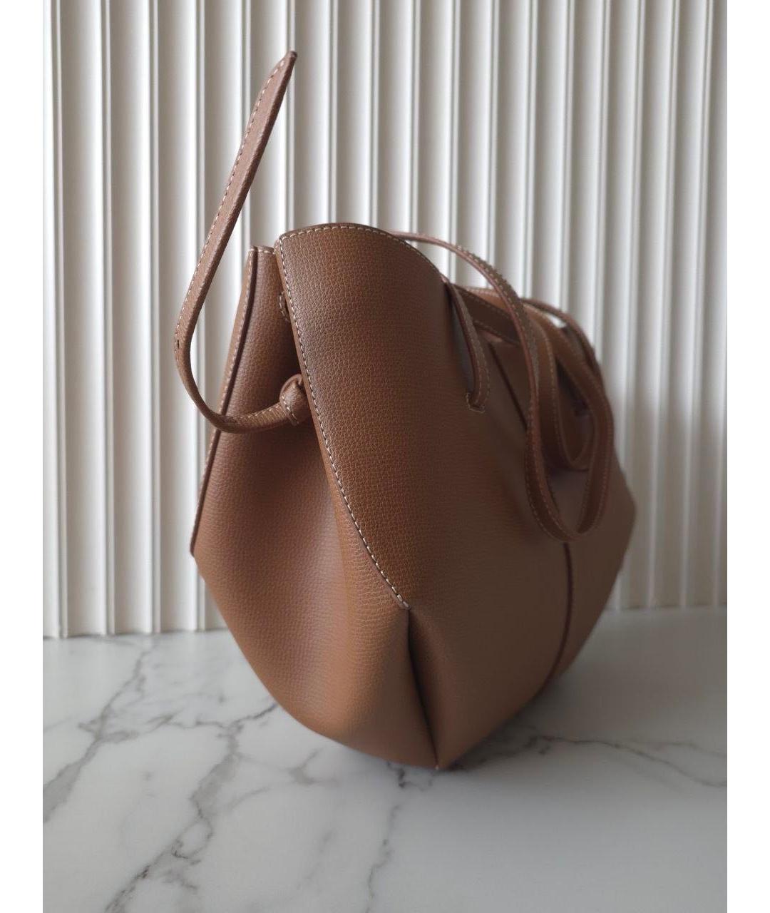 POLENE Коричневая кожаная сумка тоут, фото 4