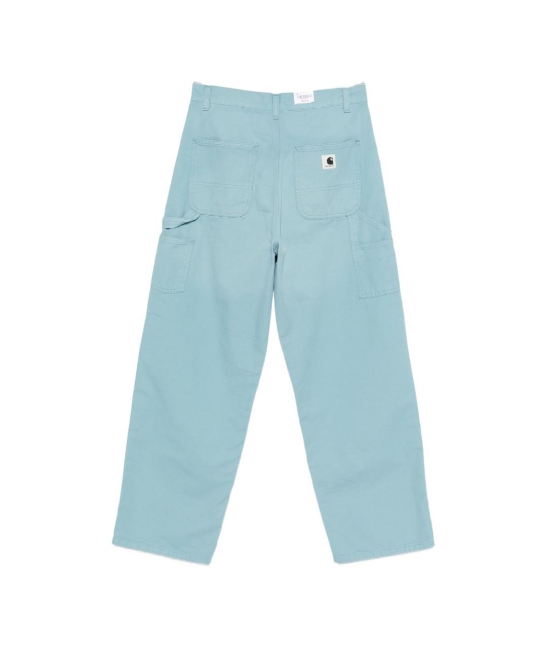 CARHARTT WIP Голубые хлопковые прямые брюки, фото 2