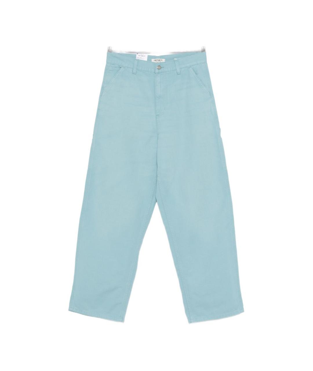 CARHARTT WIP Голубые хлопковые прямые брюки, фото 1