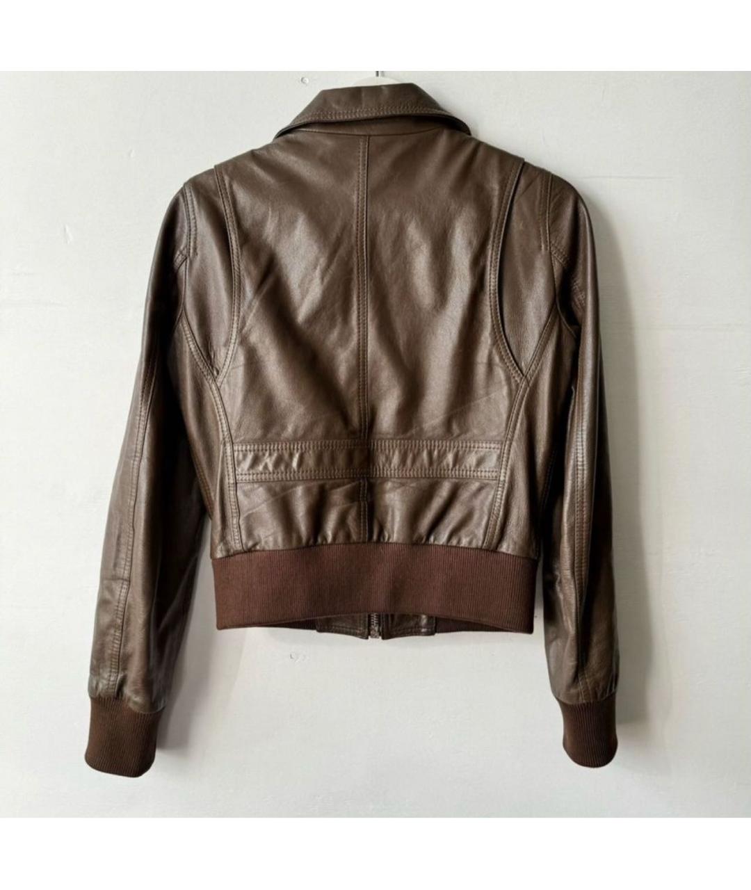 DOLCE&GABBANA Коричневая кожаная куртка, фото 2