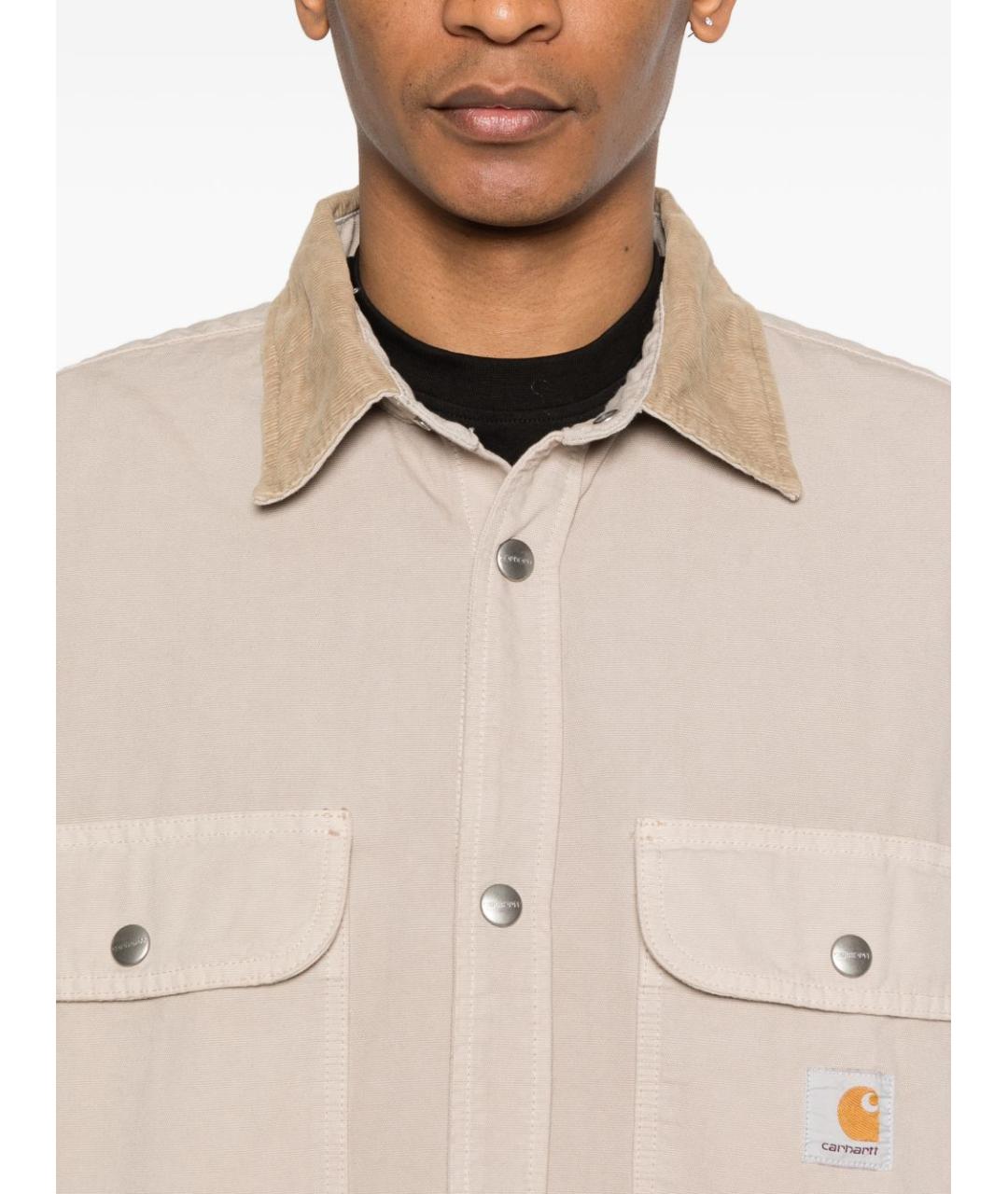 CARHARTT WIP Бежевая хлопковая кэжуал рубашка, фото 4