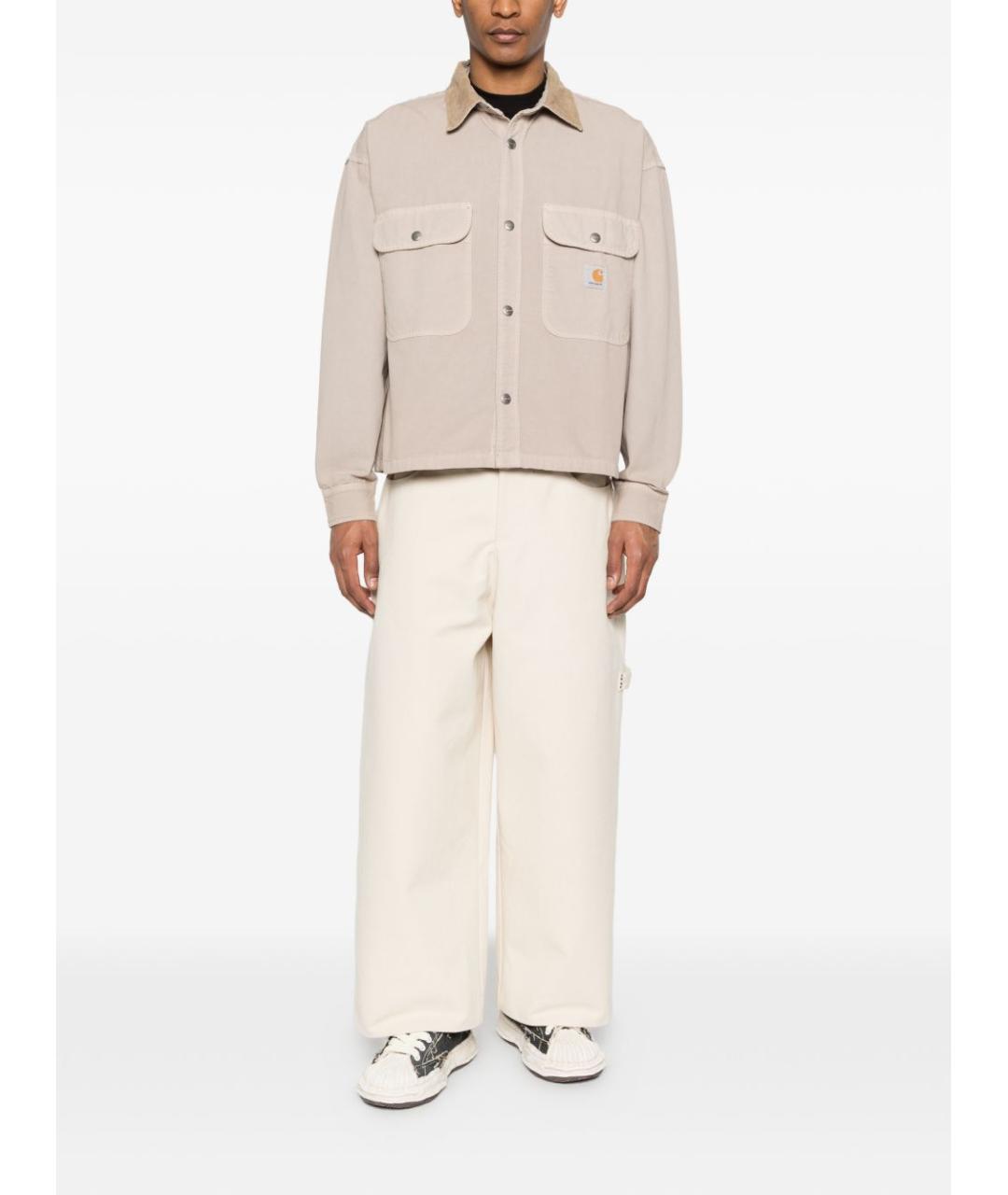 CARHARTT WIP Бежевая хлопковая кэжуал рубашка, фото 2