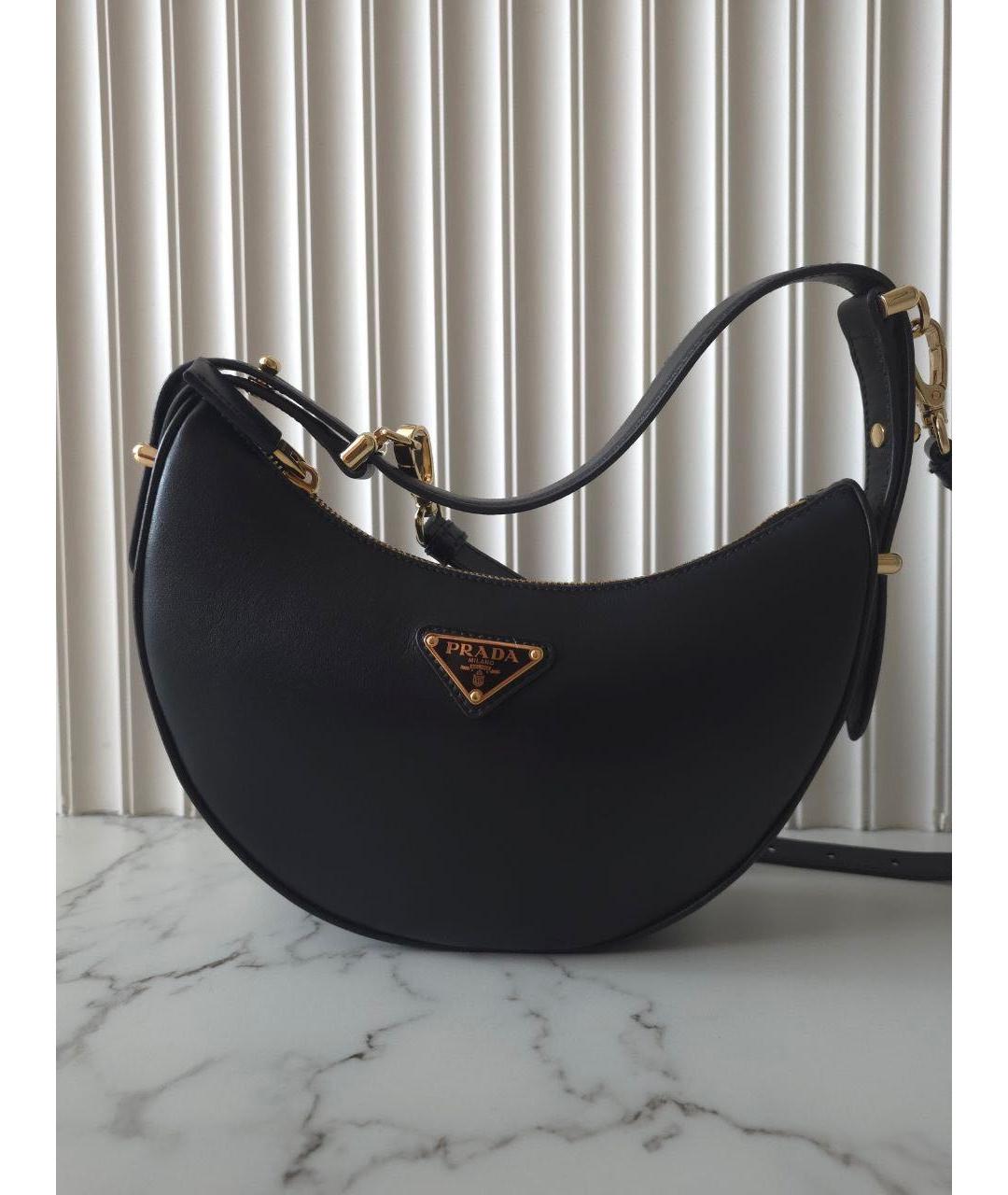 PRADA Черная кожаная сумка через плечо, фото 5