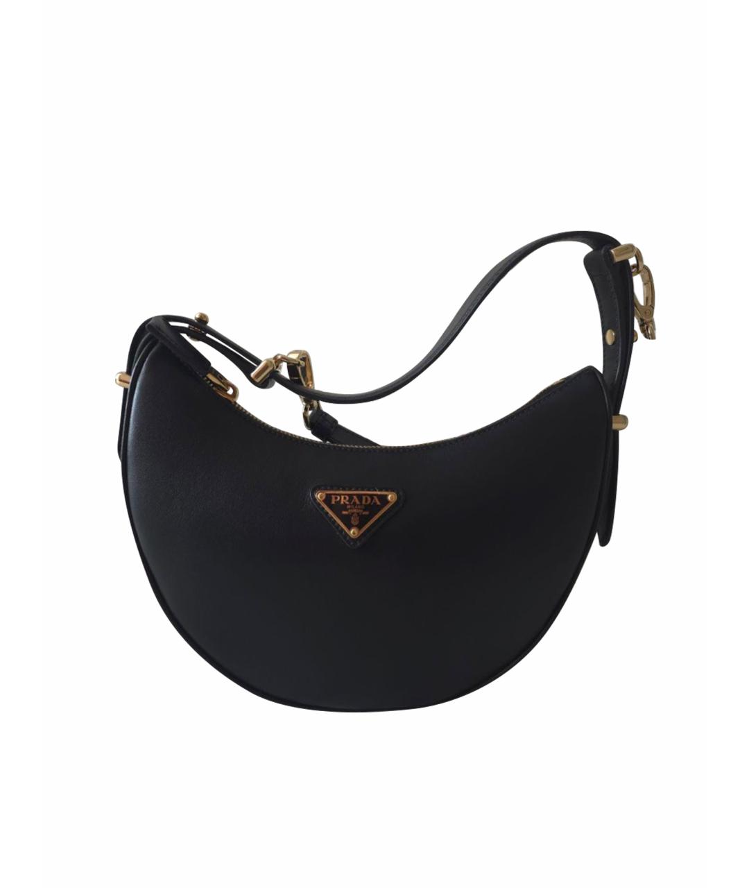 PRADA Черная кожаная сумка через плечо, фото 1