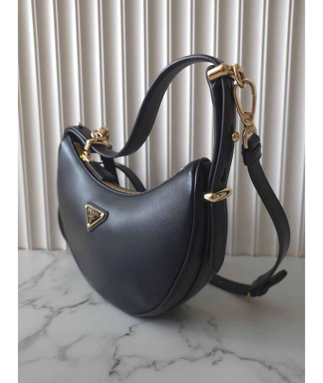 PRADA Черная кожаная сумка через плечо, фото 4
