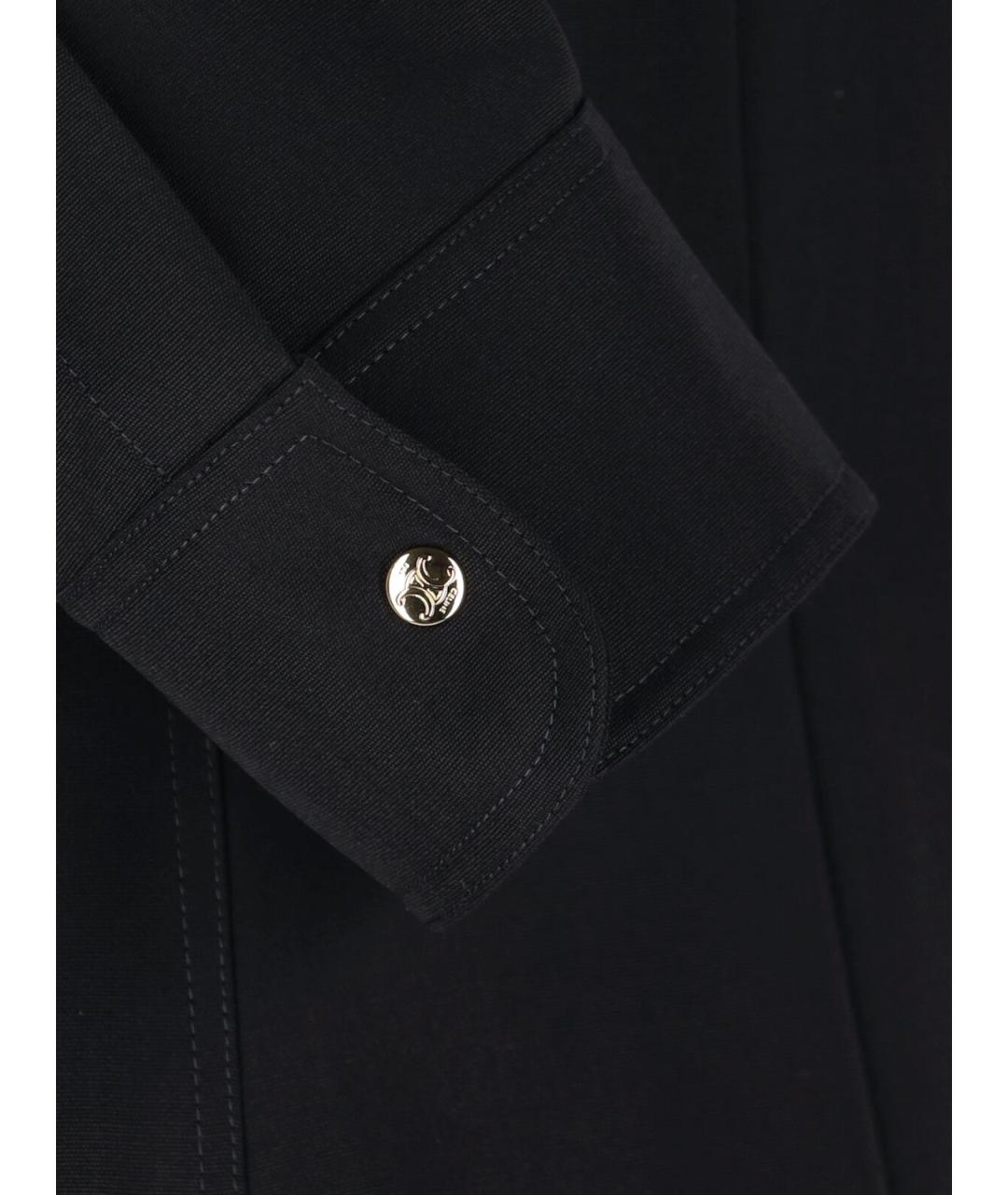 CELINE Черное шерстяное повседневное платье, фото 5