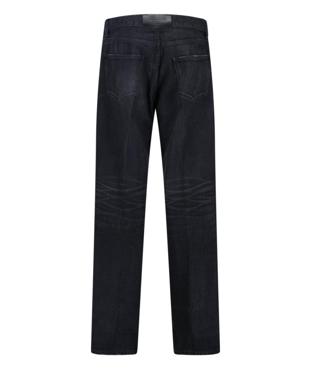 CELINE Черные хлопковые прямые джинсы, фото 2