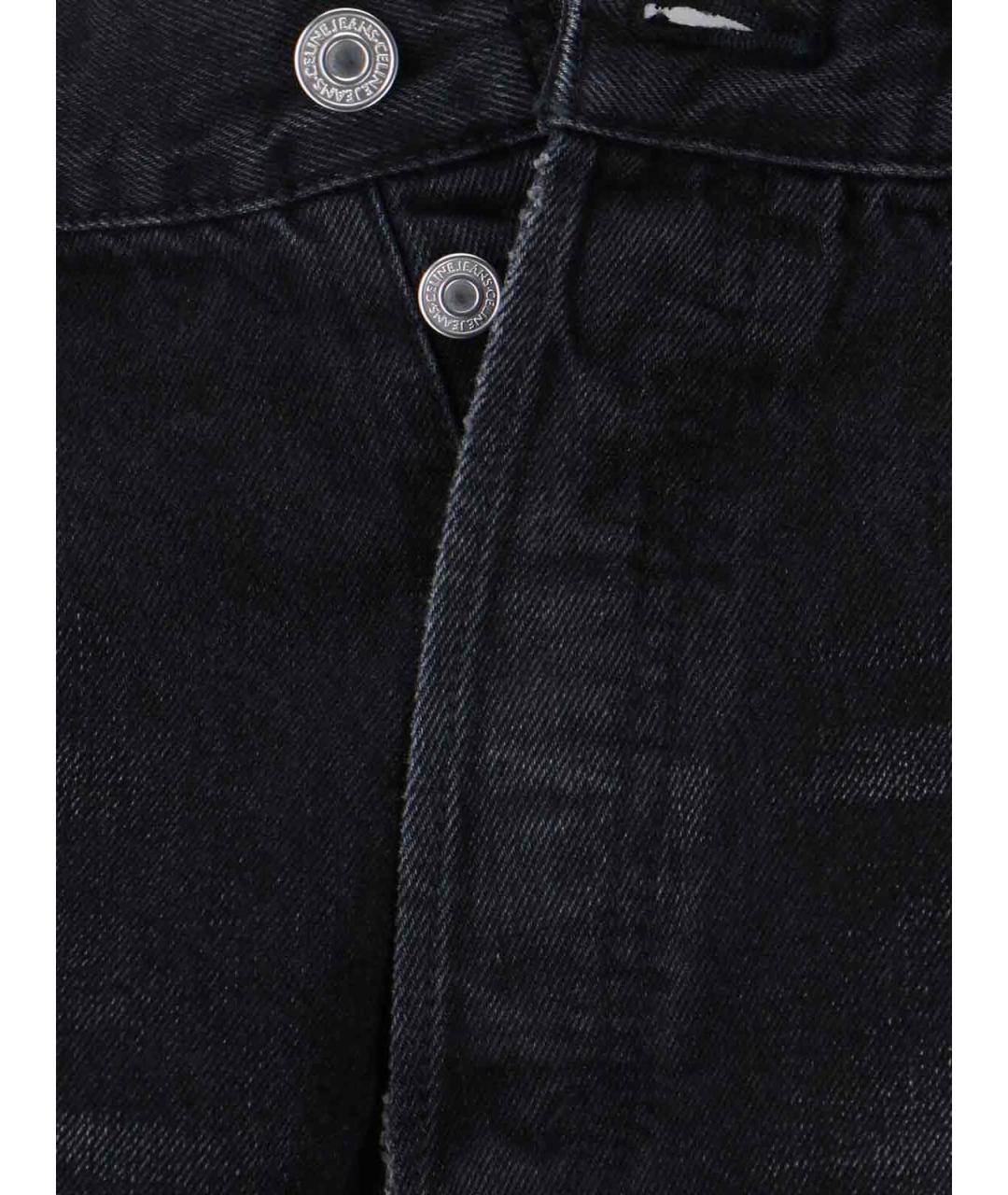 CELINE Черные хлопковые прямые джинсы, фото 5