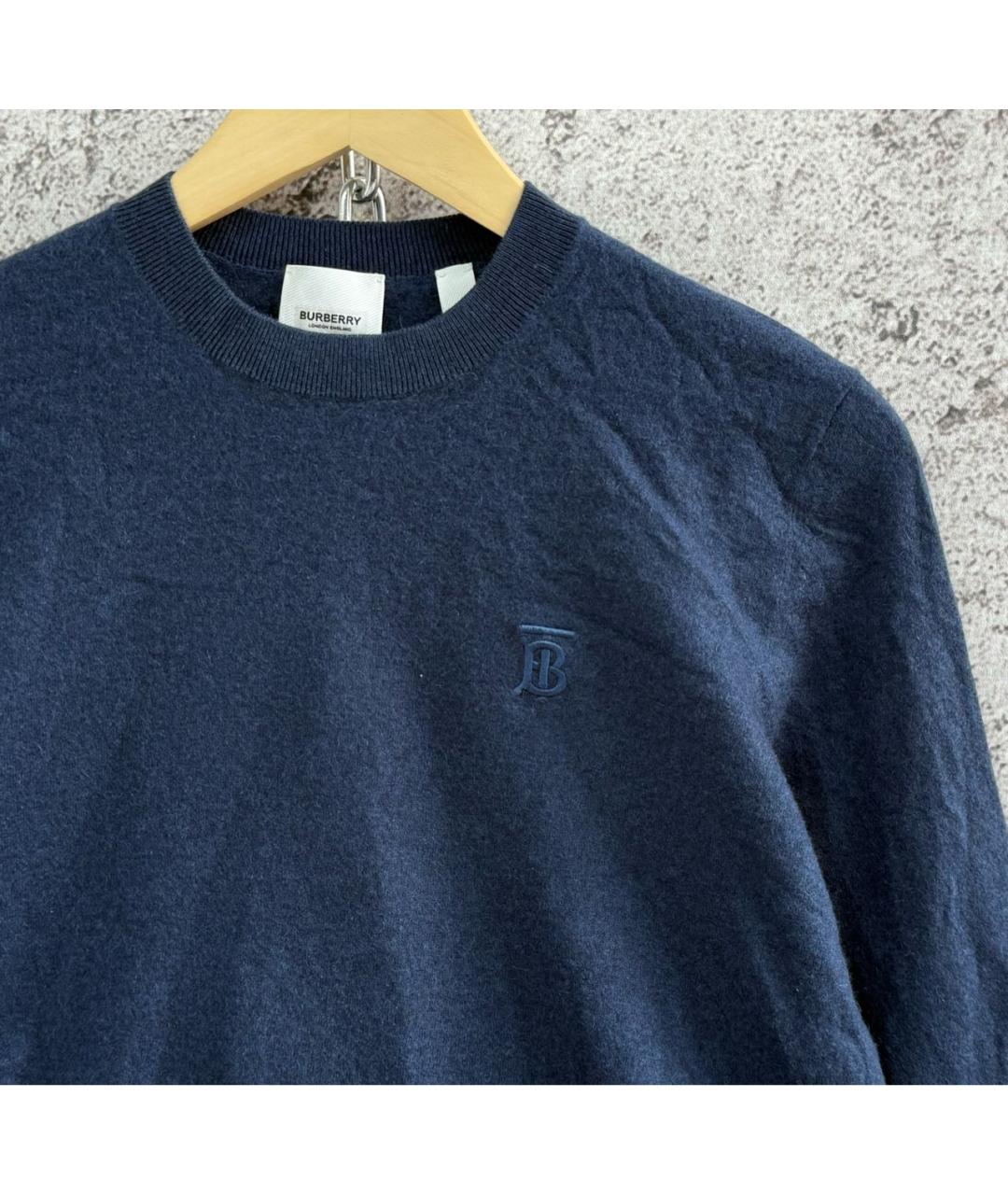 BURBERRY Голубой кашемировый джемпер / свитер, фото 2