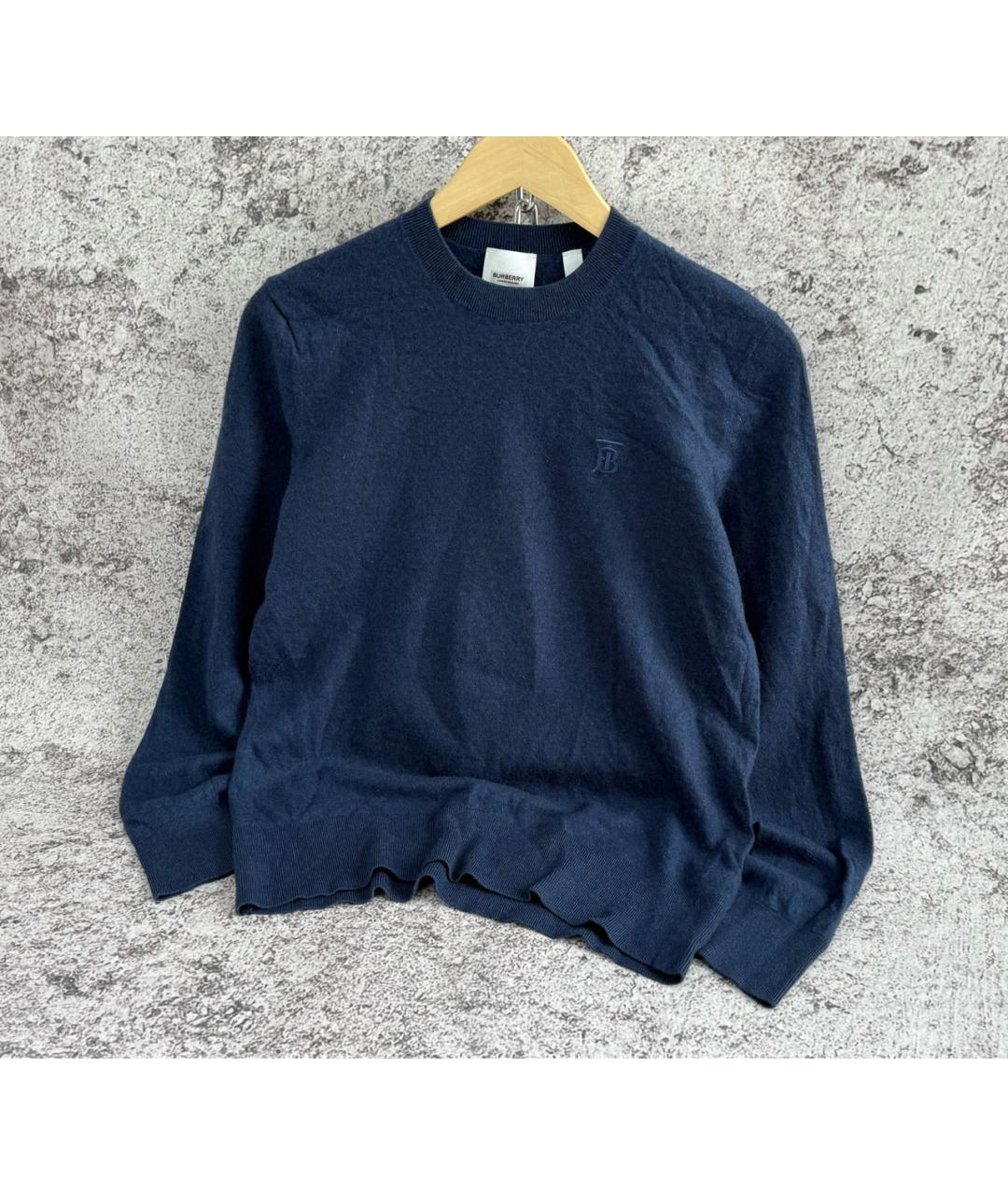 BURBERRY Голубой кашемировый джемпер / свитер, фото 7