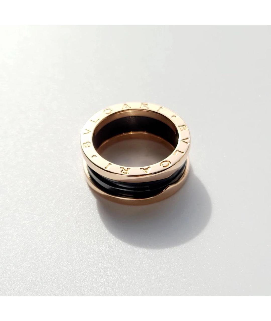 BVLGARI Черное кольцо из розового золота, фото 3