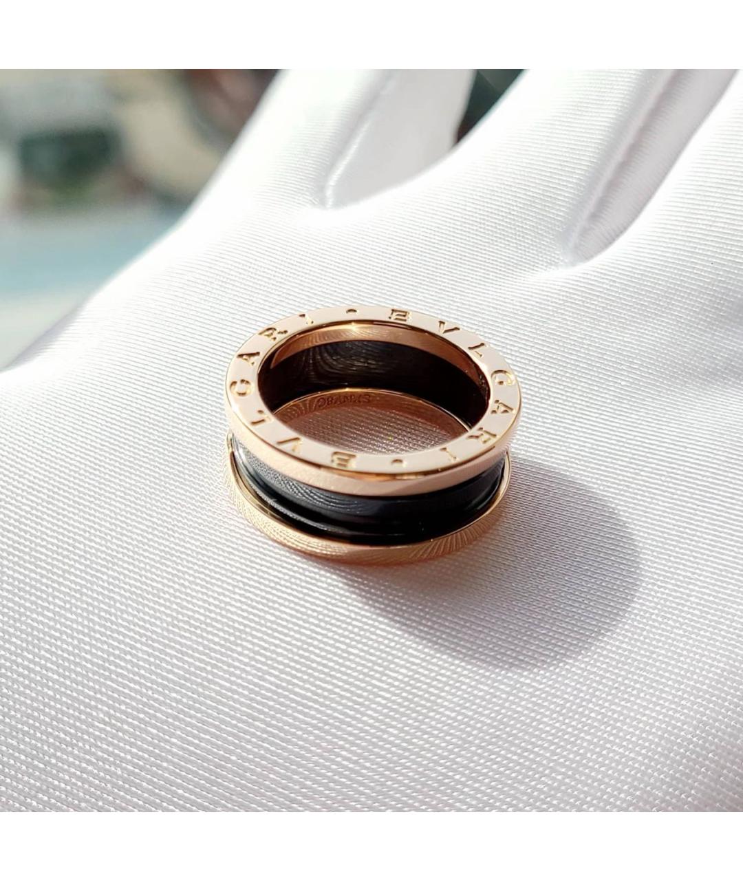 BVLGARI Черное кольцо из розового золота, фото 5