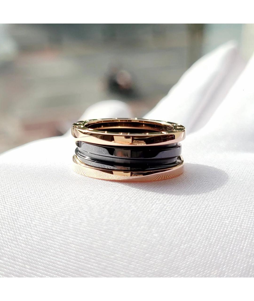 BVLGARI Черное кольцо из розового золота, фото 4