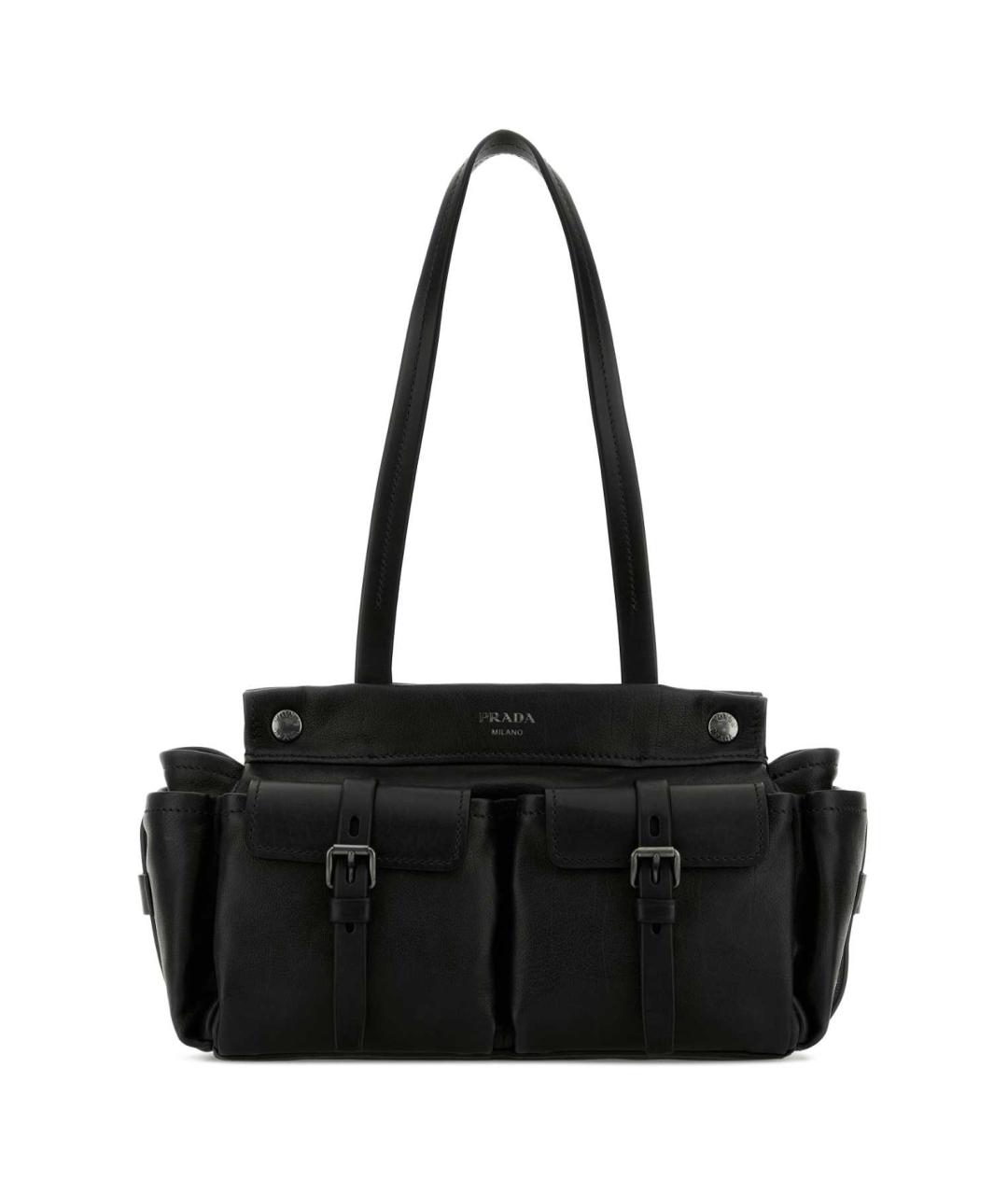 PRADA Черная кожаная сумка через плечо, фото 1