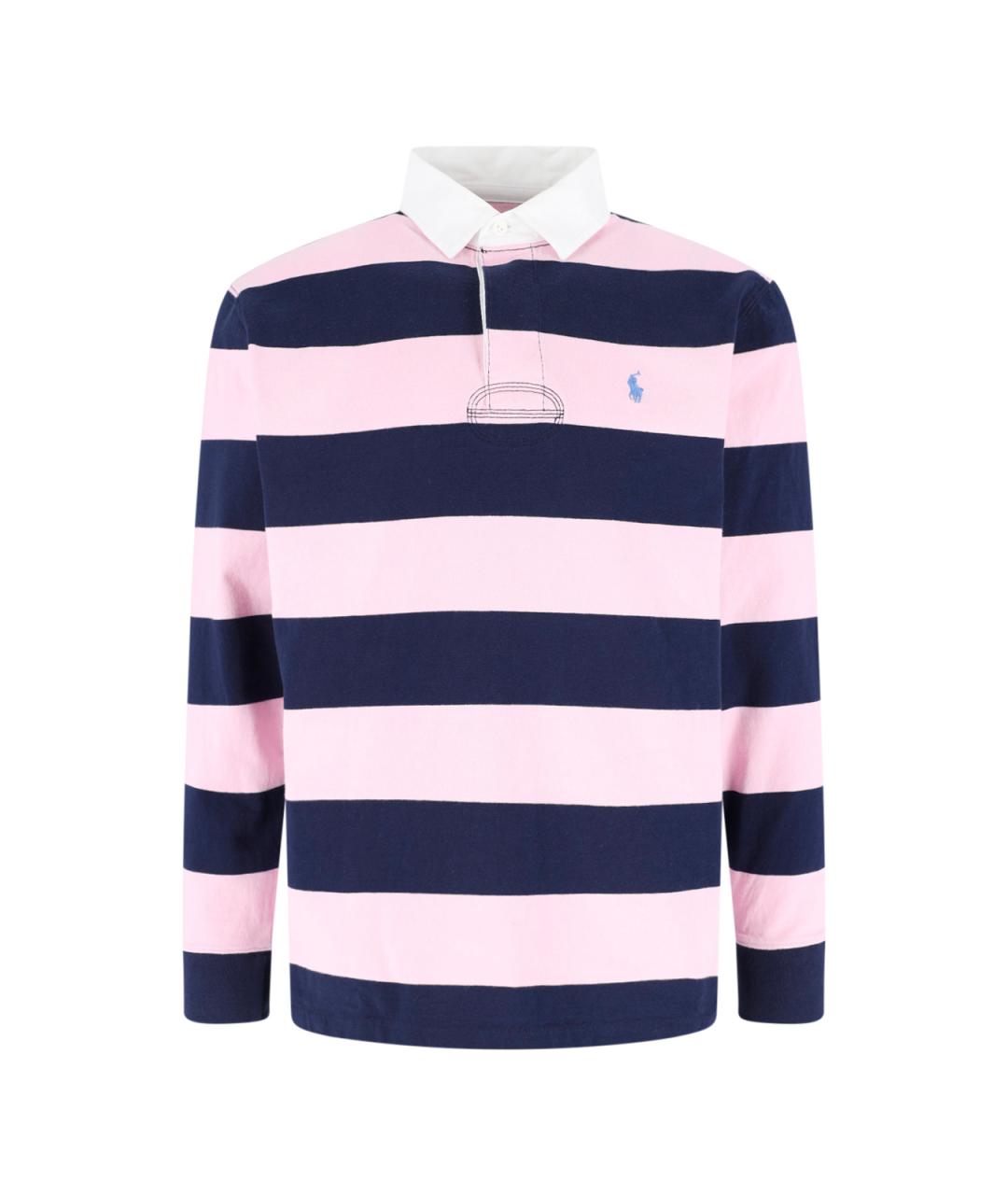 POLO RALPH LAUREN Розовое хлопковое поло с длинным рукавом, фото 1