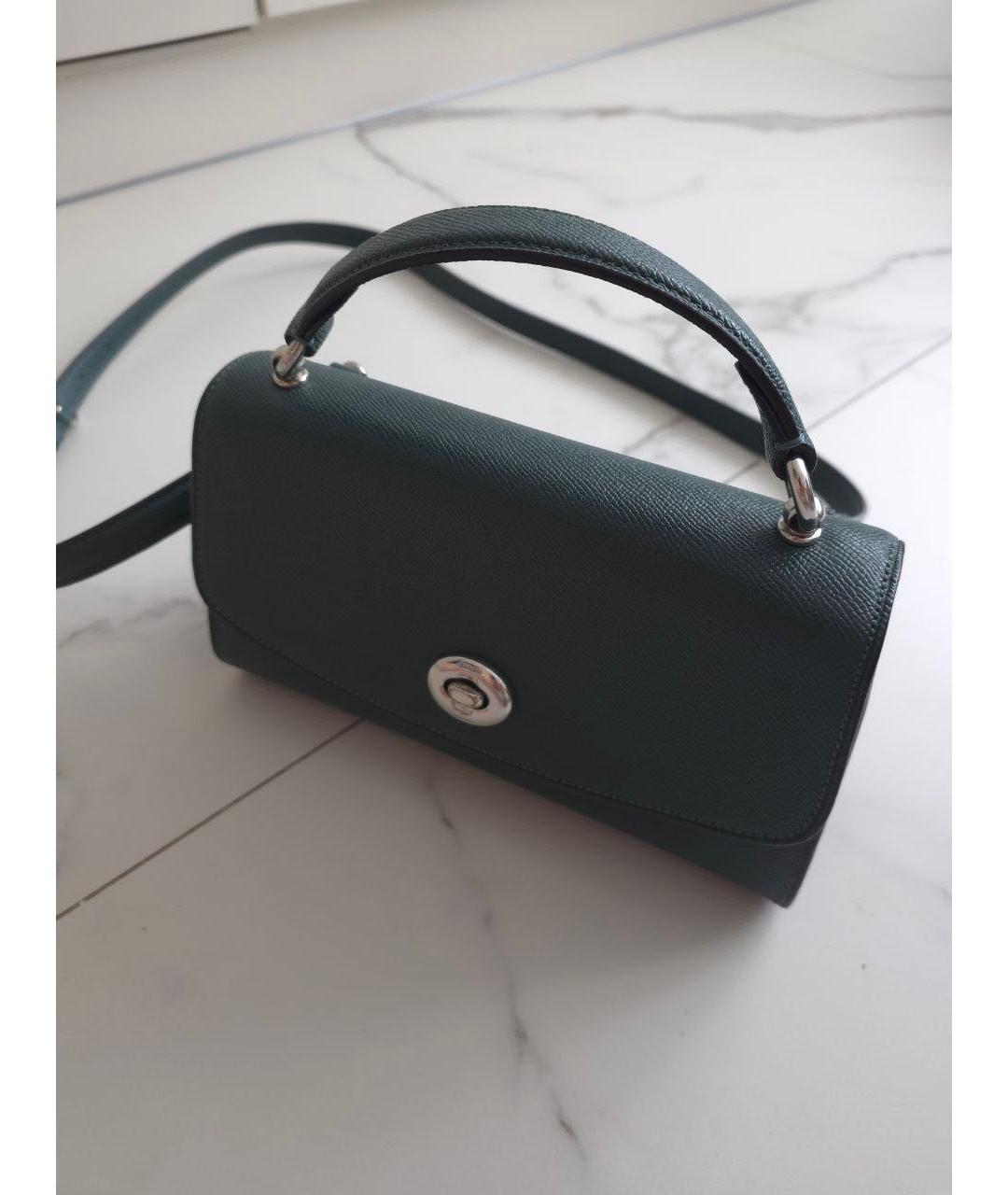 COACH Зеленая кожаная сумка через плечо, фото 4