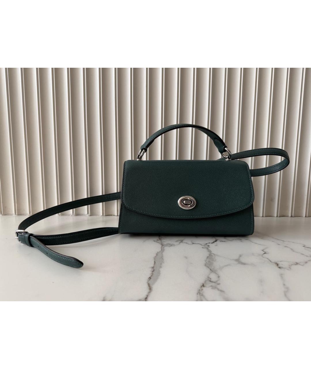 COACH Зеленая кожаная сумка через плечо, фото 2