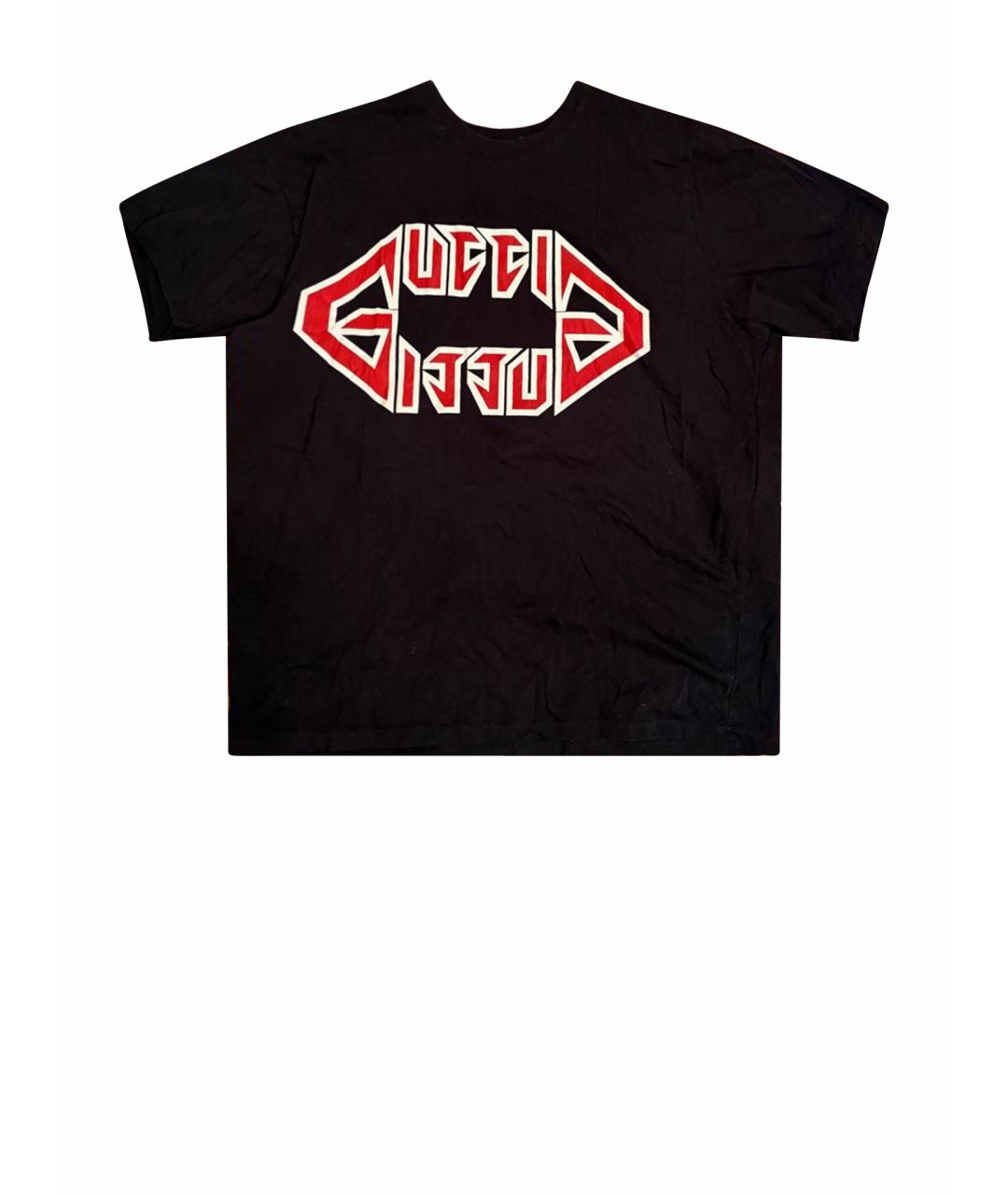 GUCCI Черная хлопковая футболка, фото 1
