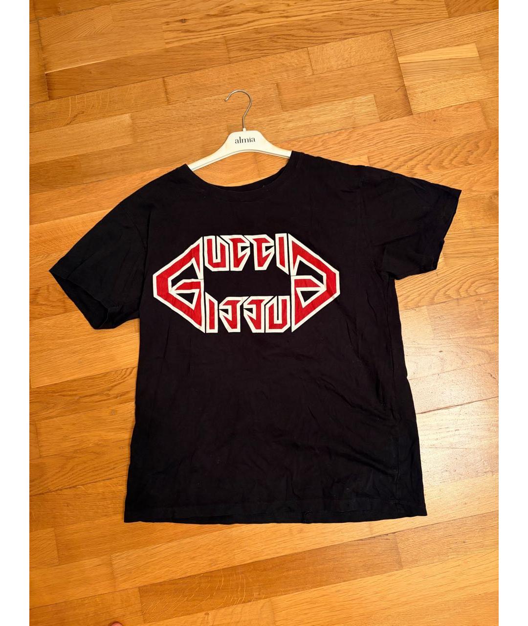 GUCCI Черная хлопковая футболка, фото 8