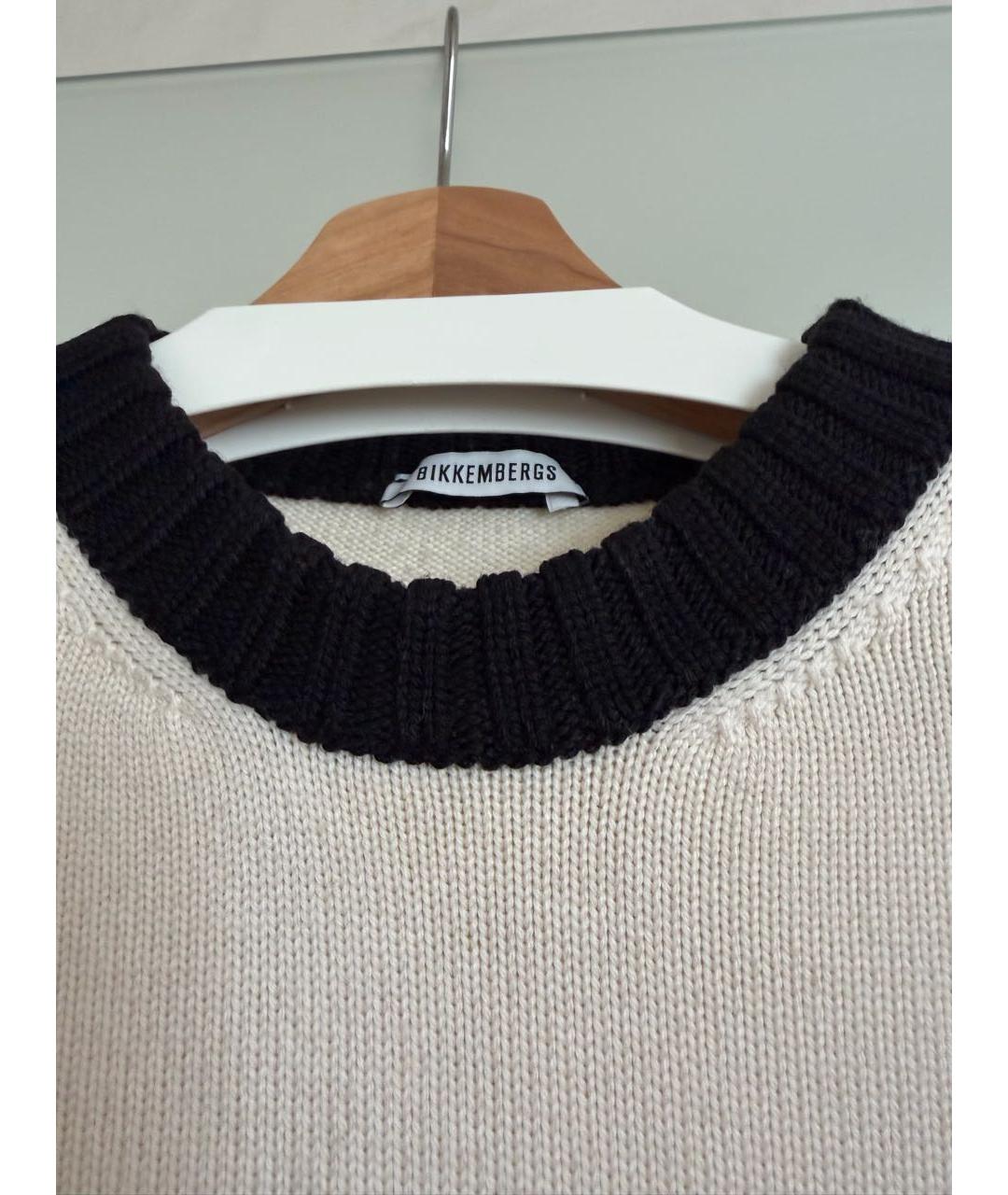 BIKKEMBERGS Белый шерстяной джемпер / свитер, фото 3