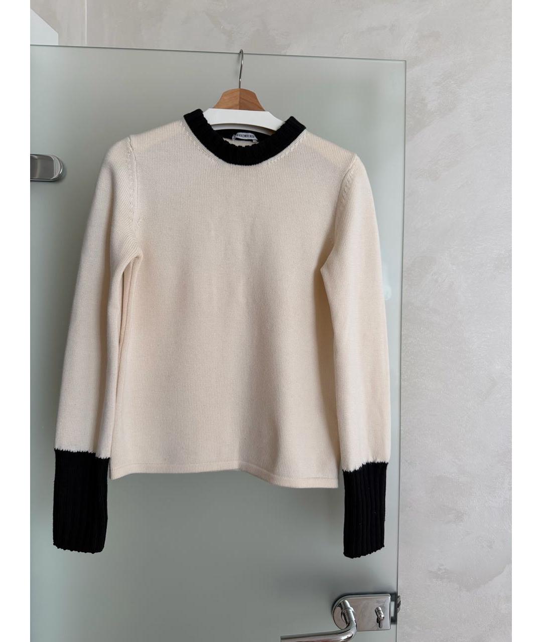 BIKKEMBERGS Белый шерстяной джемпер / свитер, фото 6