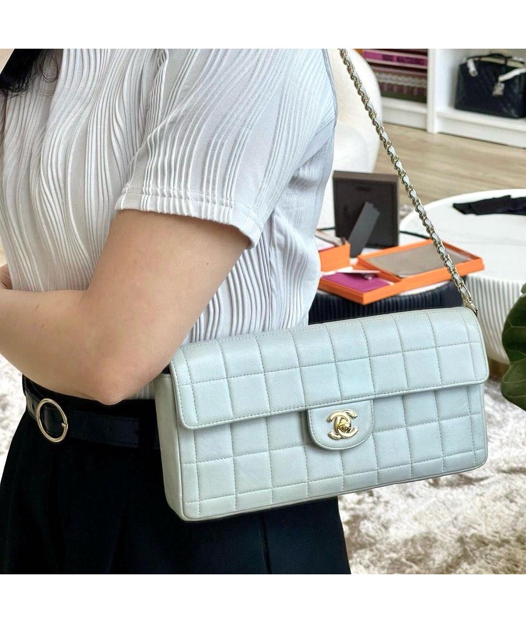 CHANEL Голубая кожаная сумка через плечо, фото 7