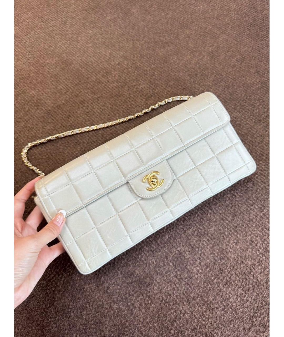 CHANEL Голубая кожаная сумка через плечо, фото 2