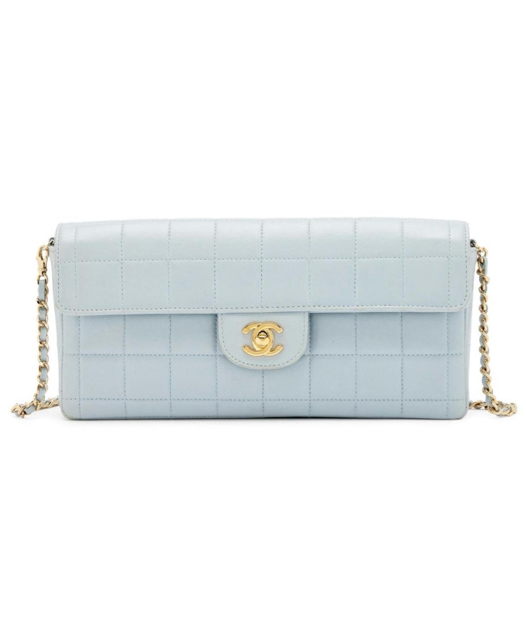 CHANEL Голубая кожаная сумка через плечо, фото 8