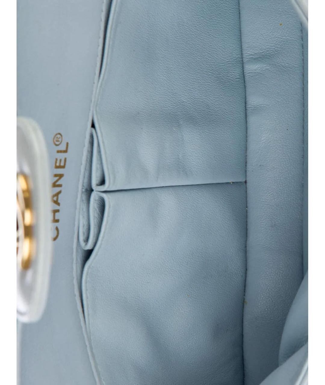 CHANEL Голубая кожаная сумка через плечо, фото 5