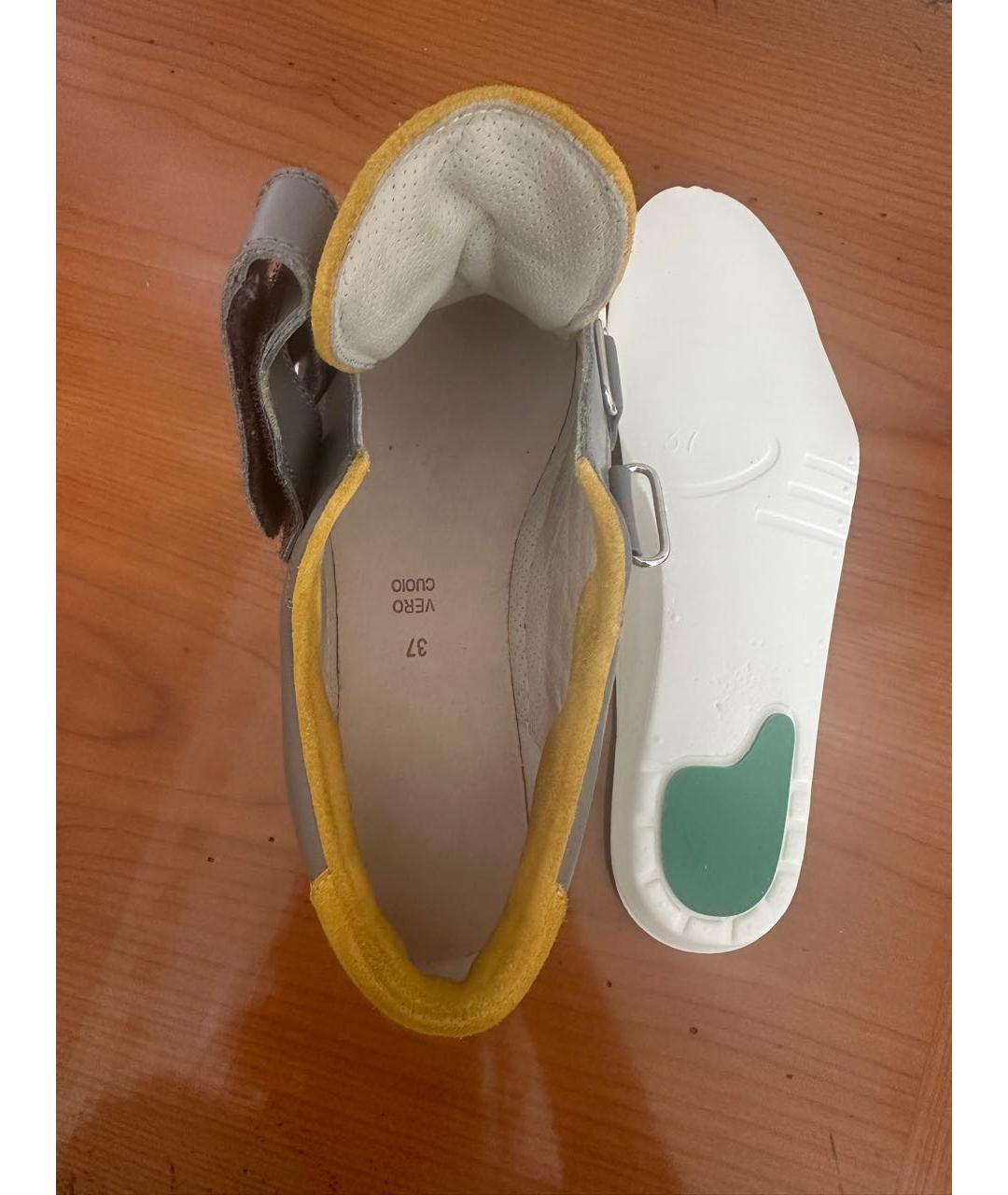 BRUNELLO CUCINELLI Серые кожаные кеды, фото 8