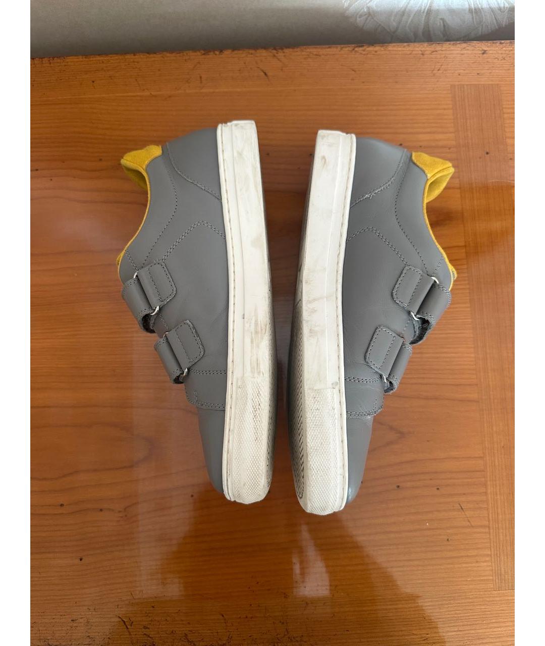 BRUNELLO CUCINELLI Серые кожаные кеды, фото 5