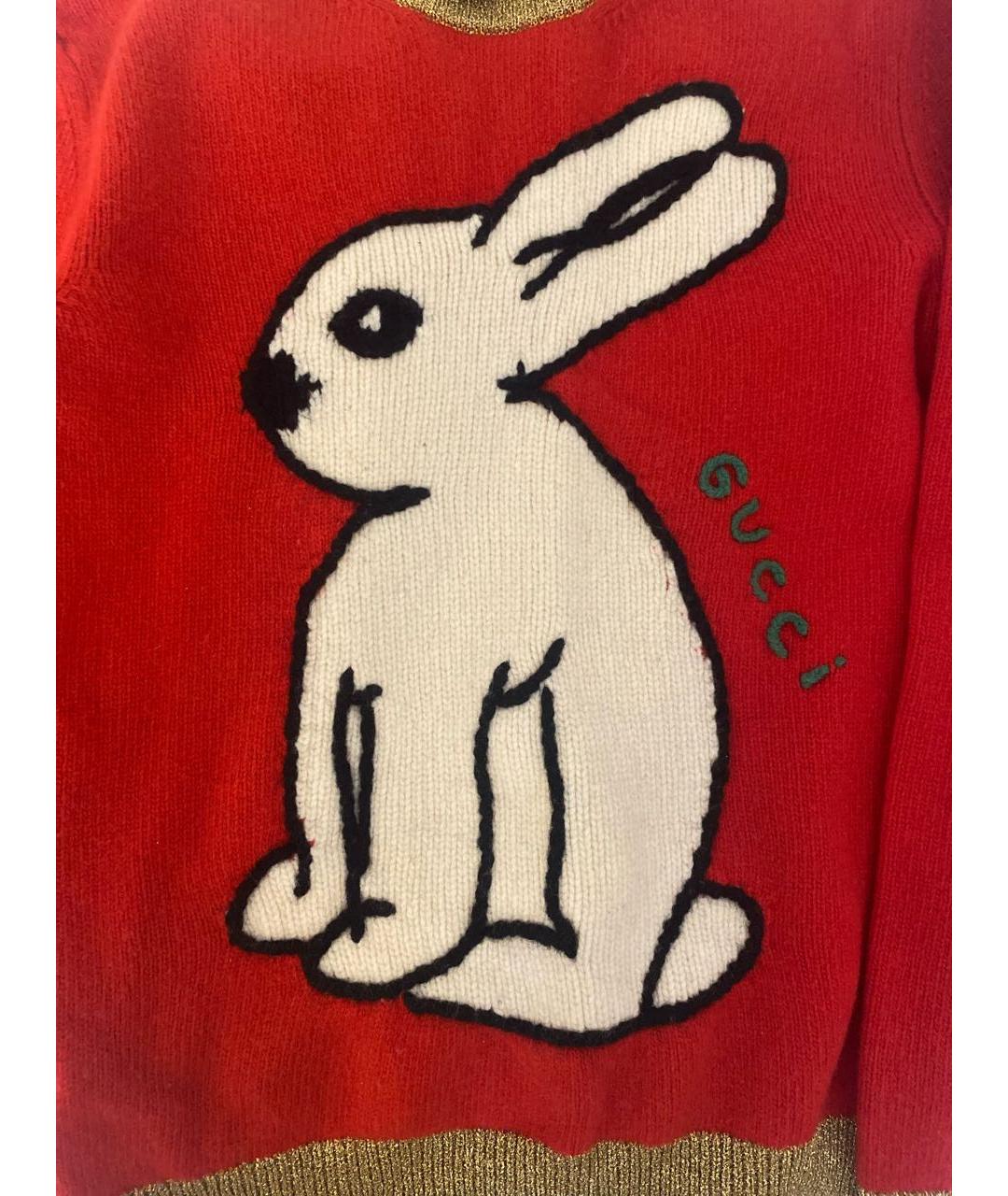 GUCCI Красный шерстяной джемпер / свитер, фото 4