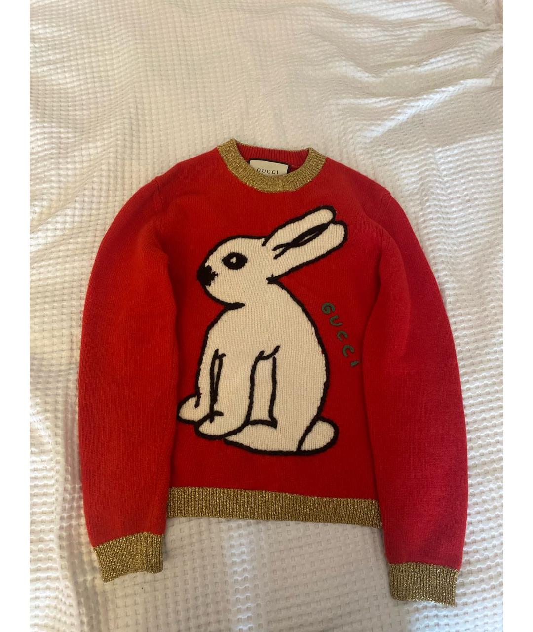 GUCCI Красный шерстяной джемпер / свитер, фото 5