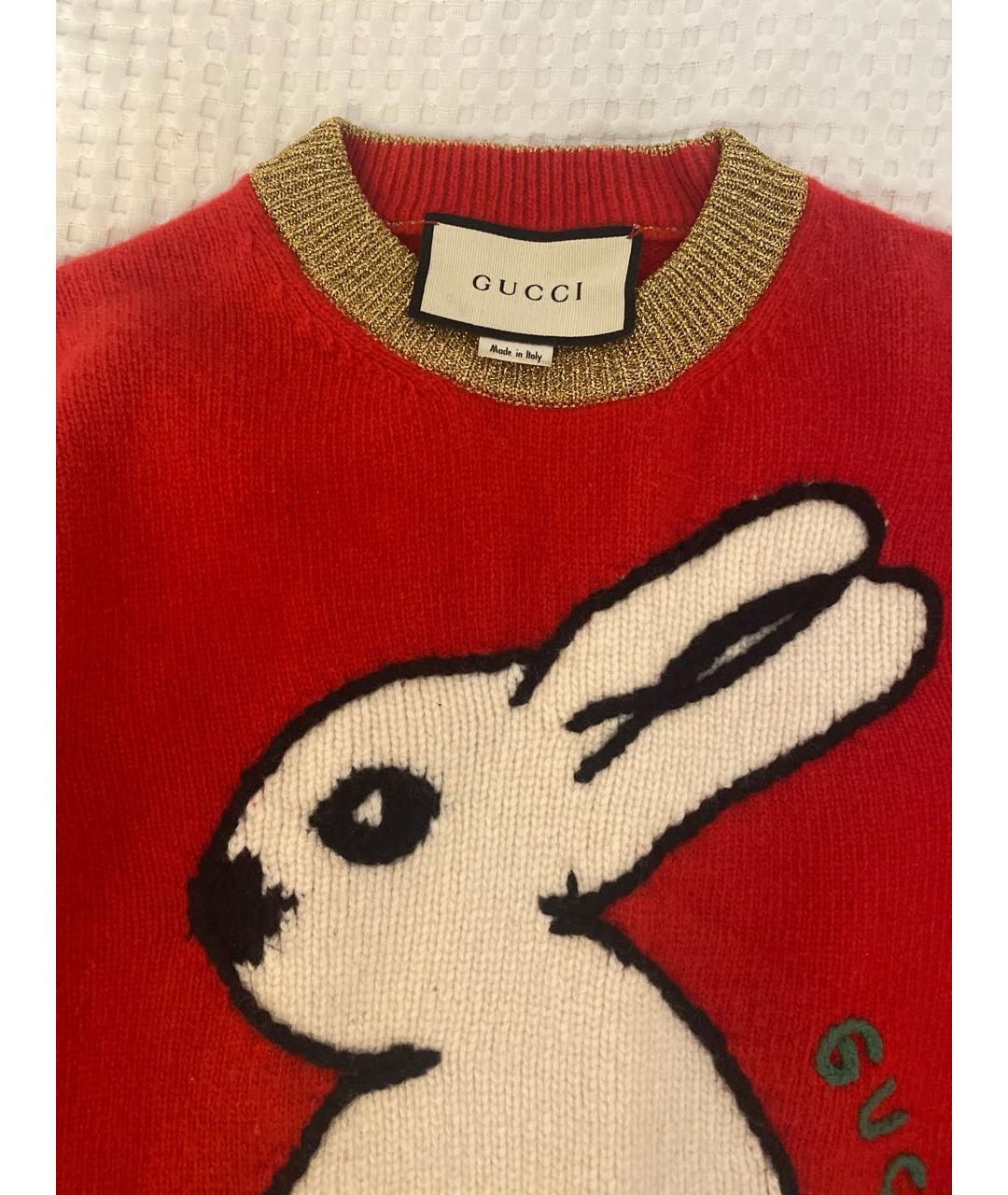 GUCCI Красный шерстяной джемпер / свитер, фото 3