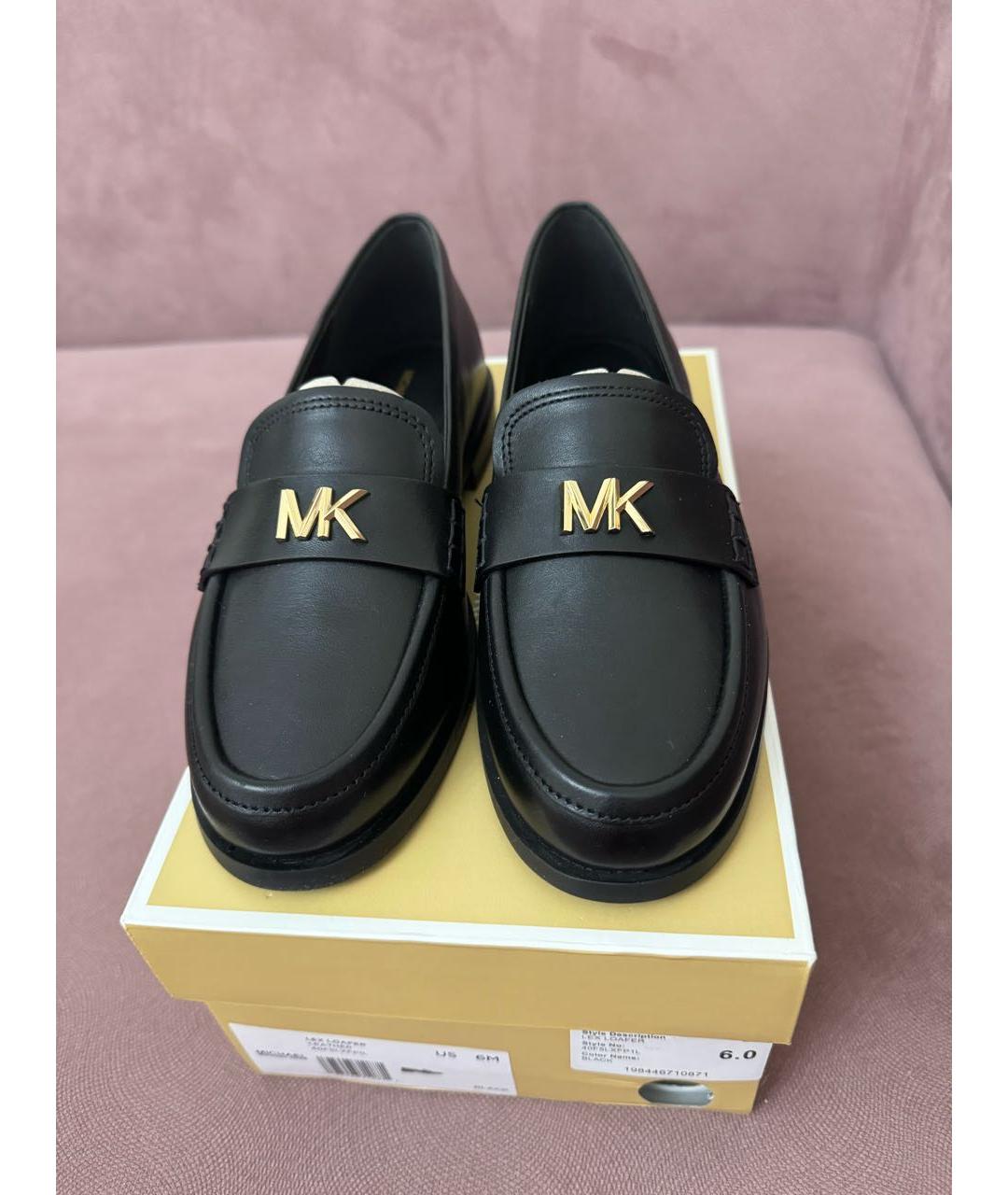 MICHAEL KORS Черные кожаные лоферы, фото 2