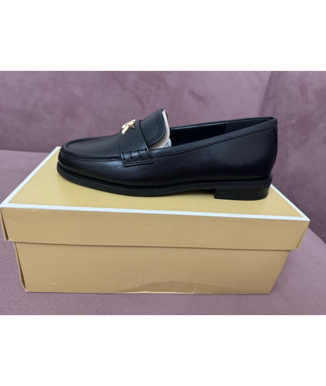 MICHAEL KORS Черные кожаные лоферы, фото 5