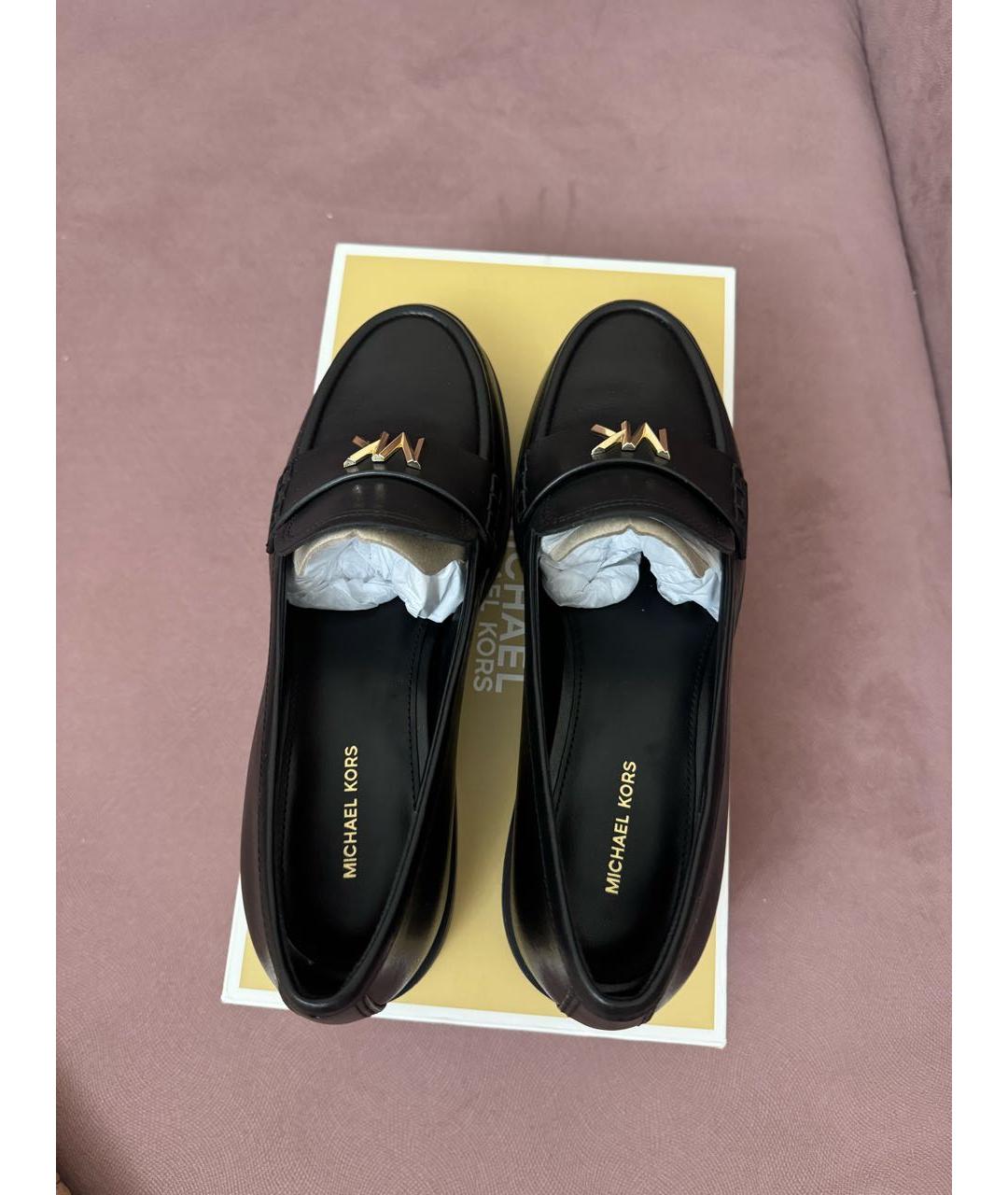 MICHAEL KORS Черные кожаные лоферы, фото 3