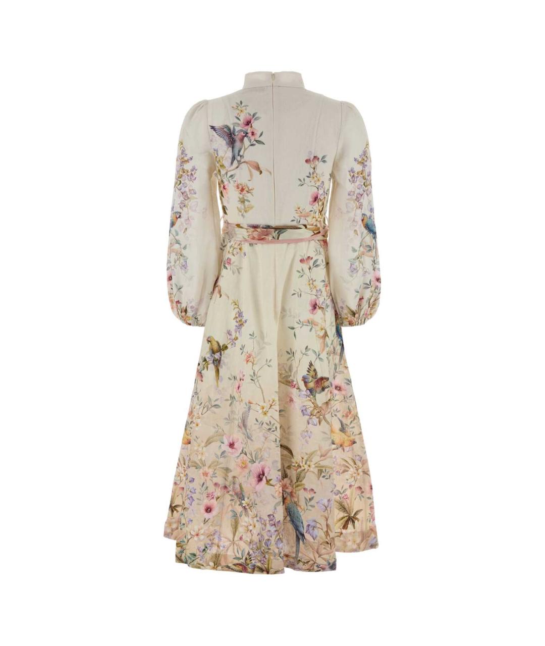 ZIMMERMANN Бежевое льняное повседневное платье, фото 2