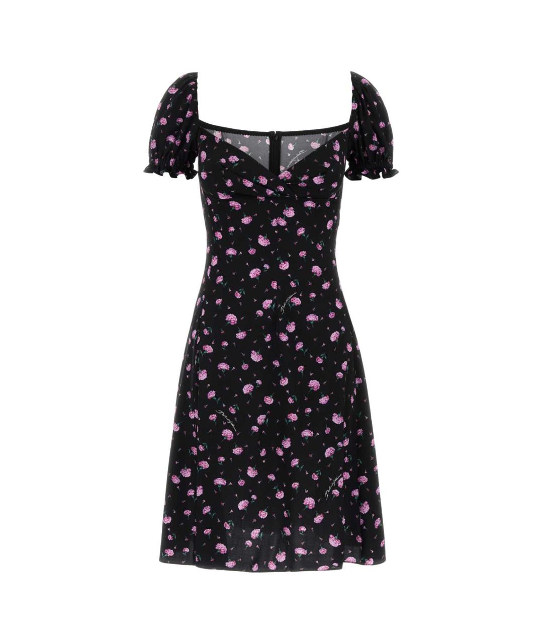 DOLCE&GABBANA Черное шелковое повседневное платье, фото 1