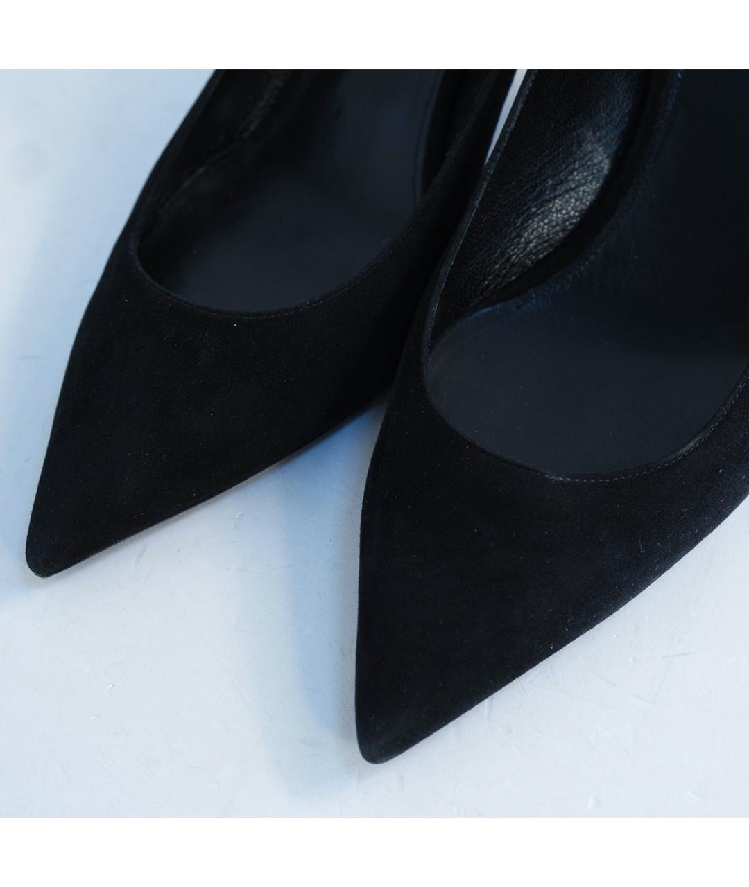 SAINT LAURENT Черные замшевые туфли, фото 3