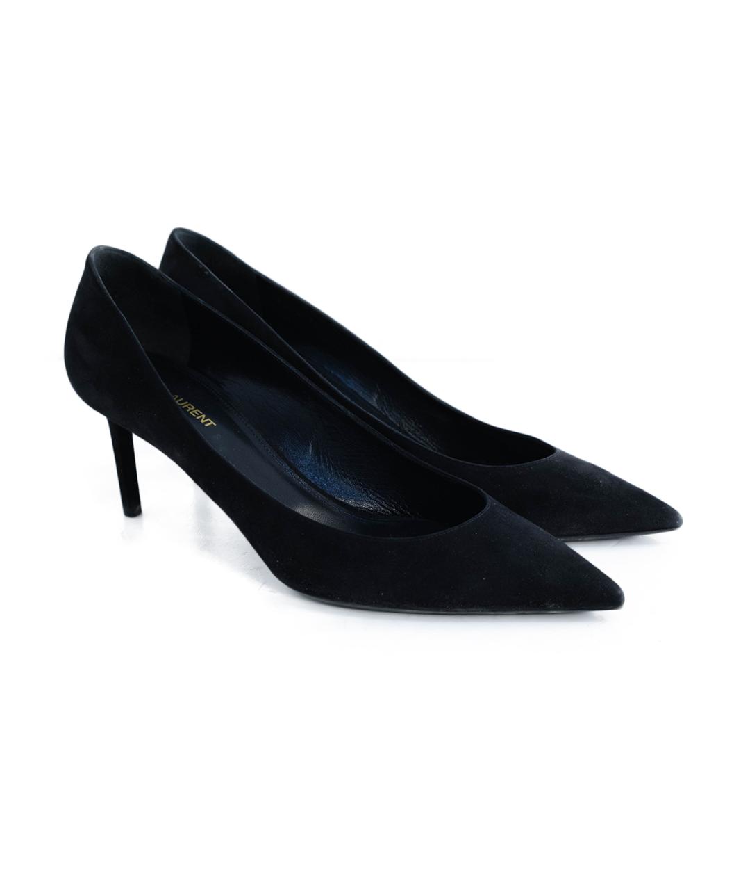 SAINT LAURENT Черные замшевые туфли, фото 2