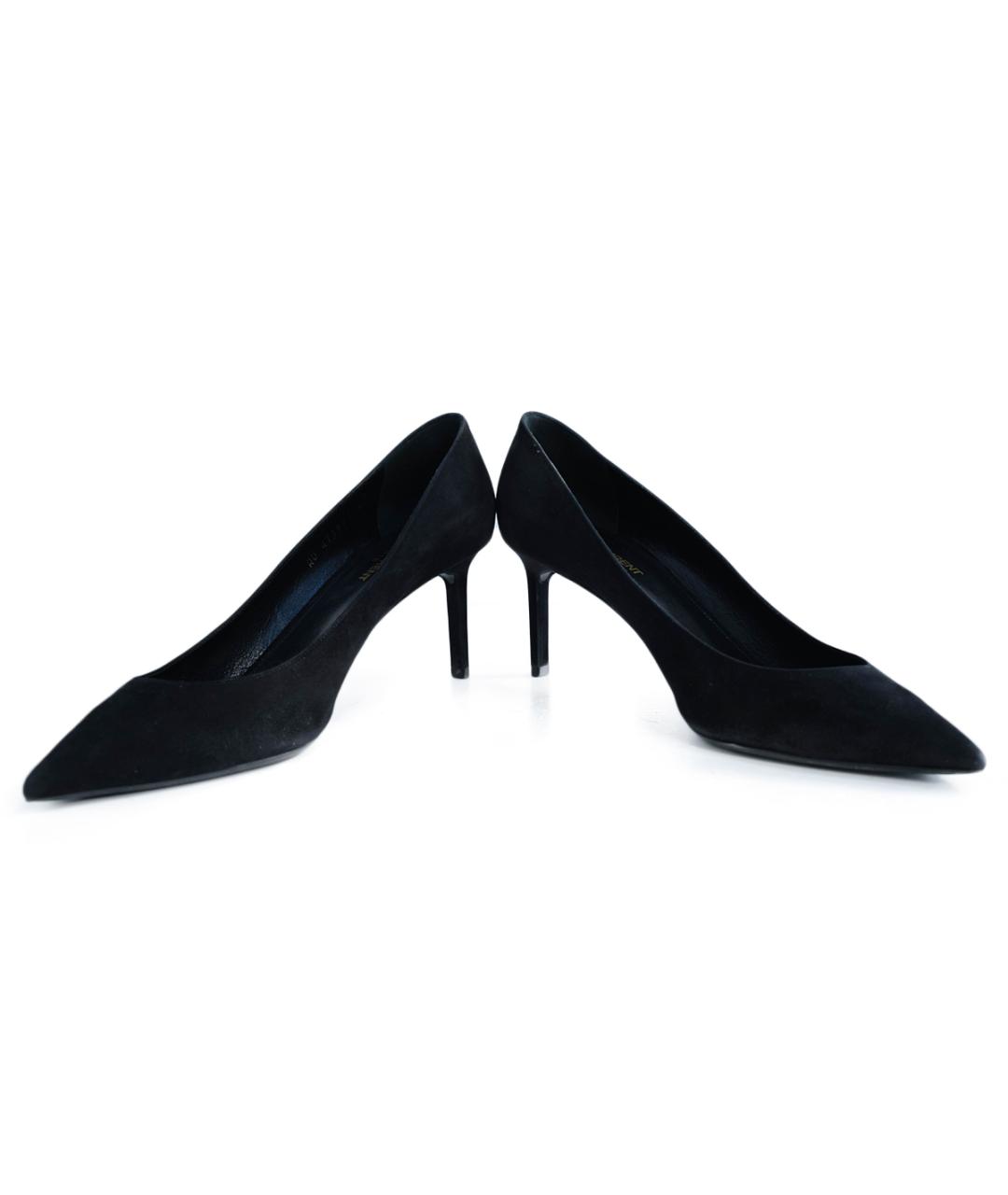 SAINT LAURENT Черные замшевые туфли, фото 4