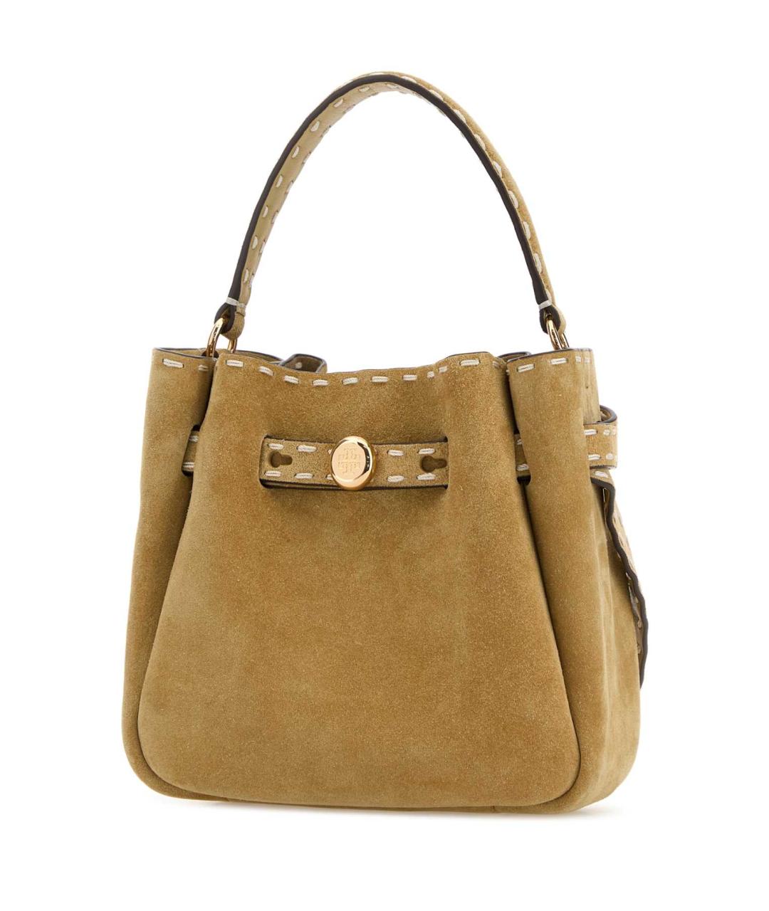 TORY BURCH Бежевая замшевая сумка с короткими ручками, фото 2