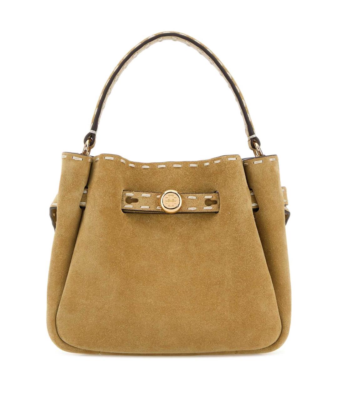 TORY BURCH Бежевая замшевая сумка с короткими ручками, фото 1