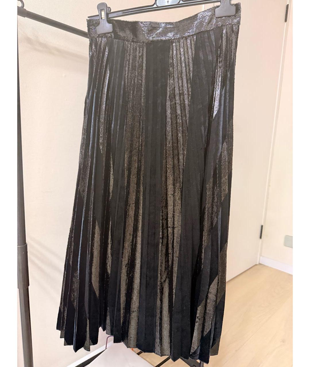 HUGO BOSS Черная бархатная юбка миди, фото 6