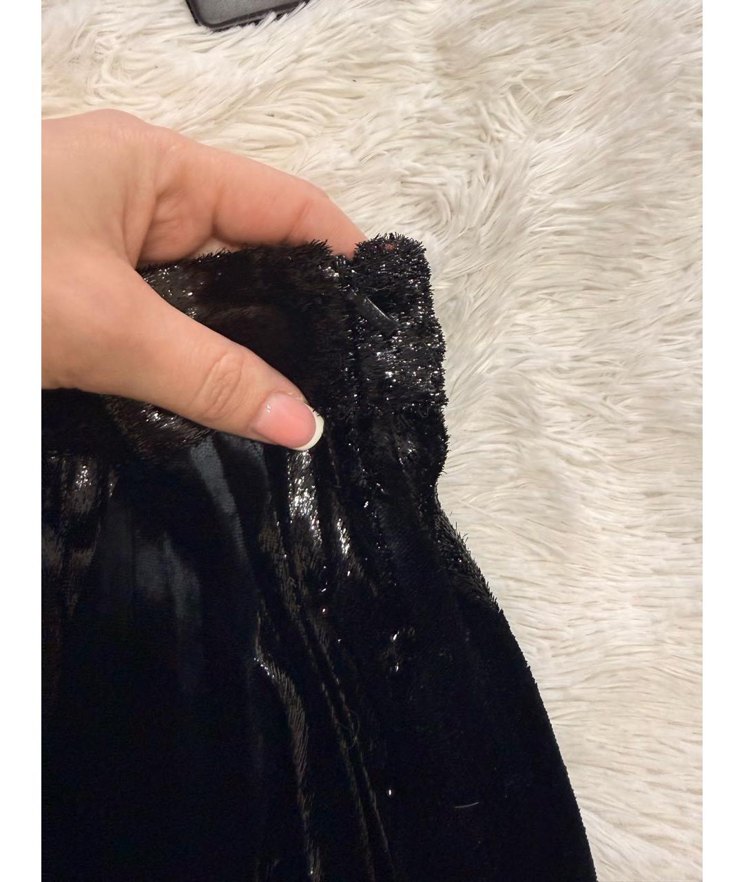 HUGO BOSS Черная бархатная юбка миди, фото 5