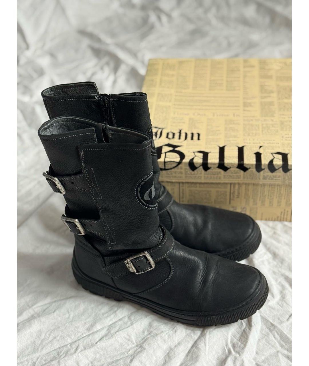 JOHN GALLIANO Черные кожаные сапоги, фото 3