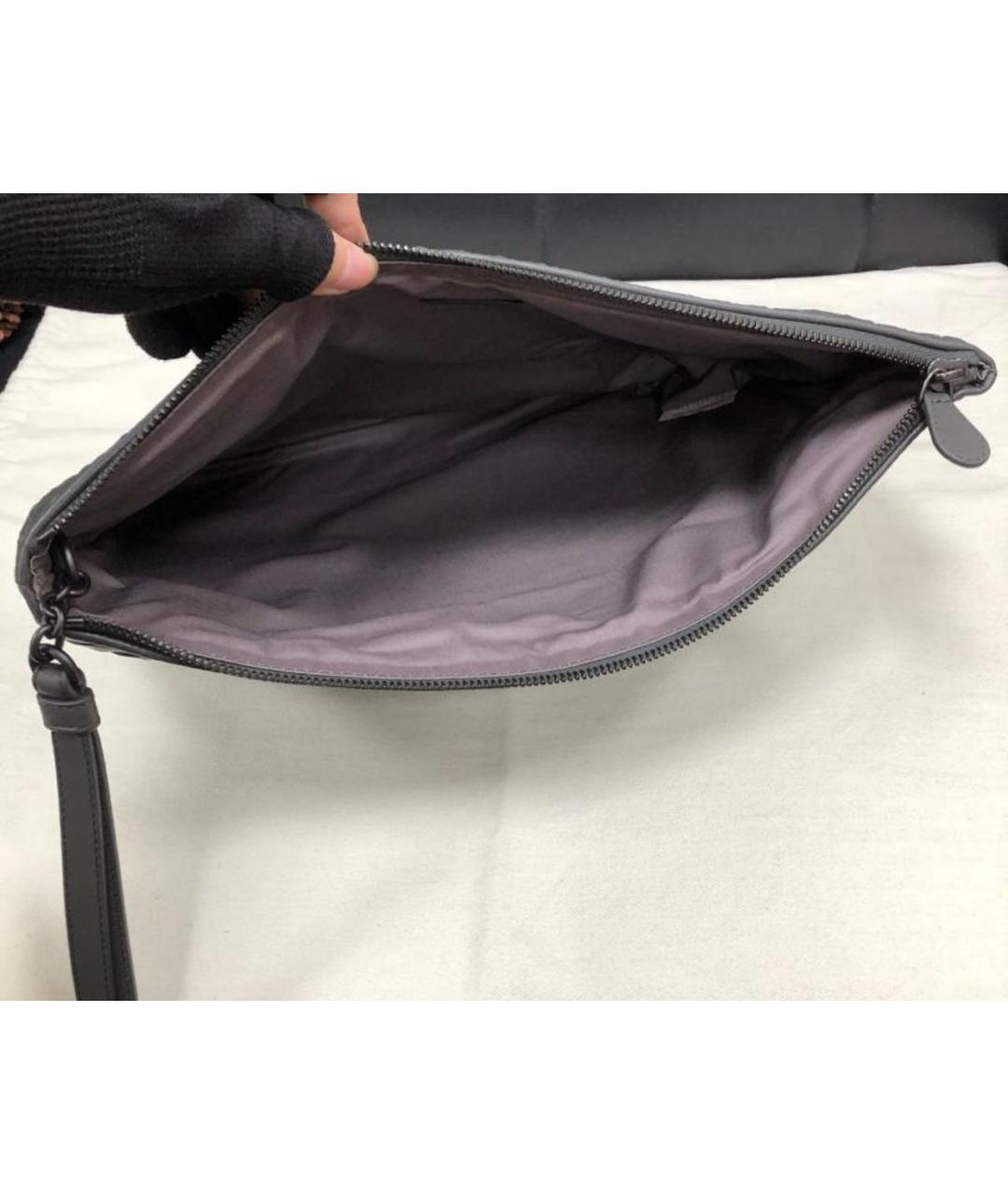 BOTTEGA VENETA Серая кожаная папка для документов, фото 4