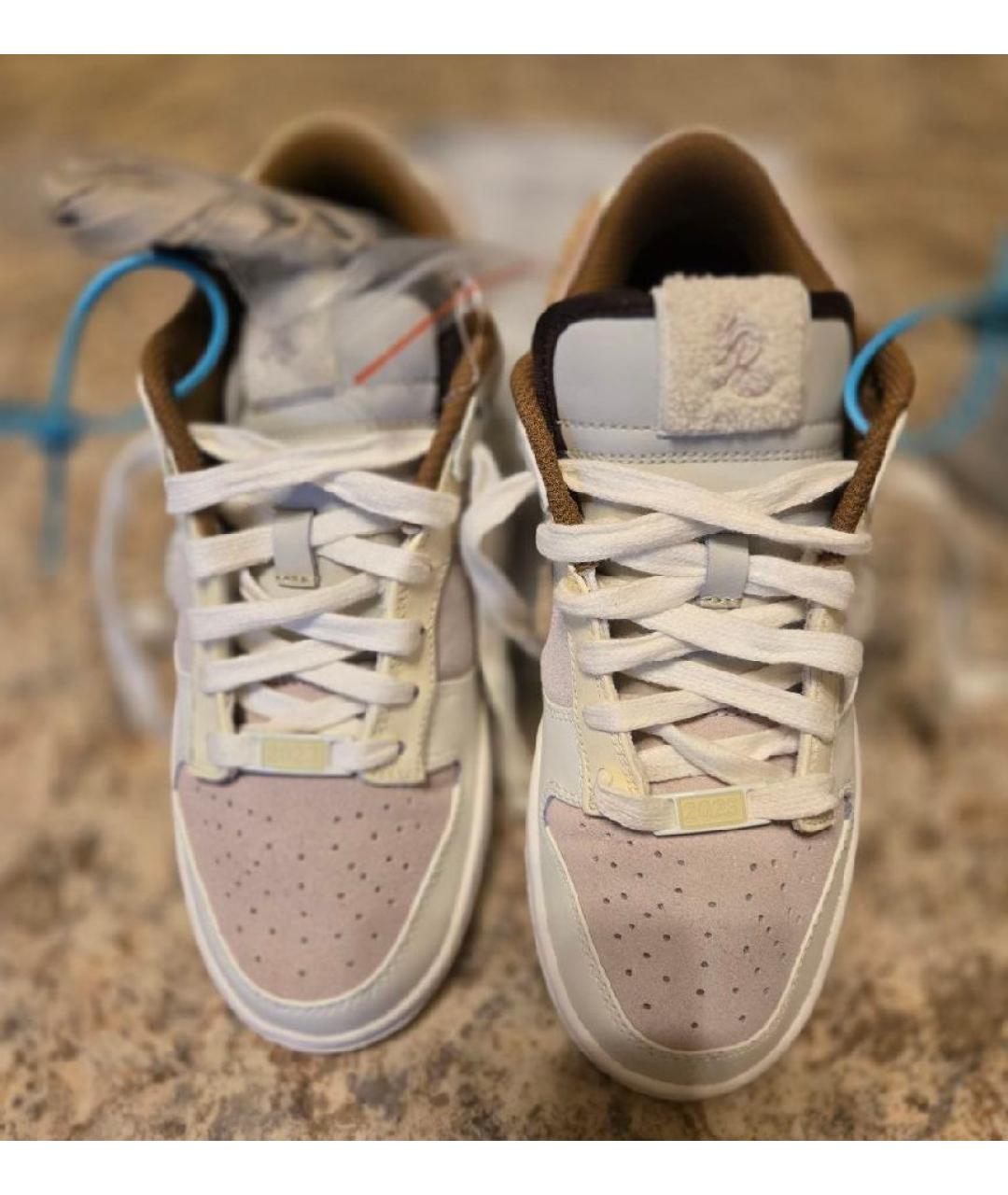 NIKE Бежевые кожаные кроссовки, фото 2