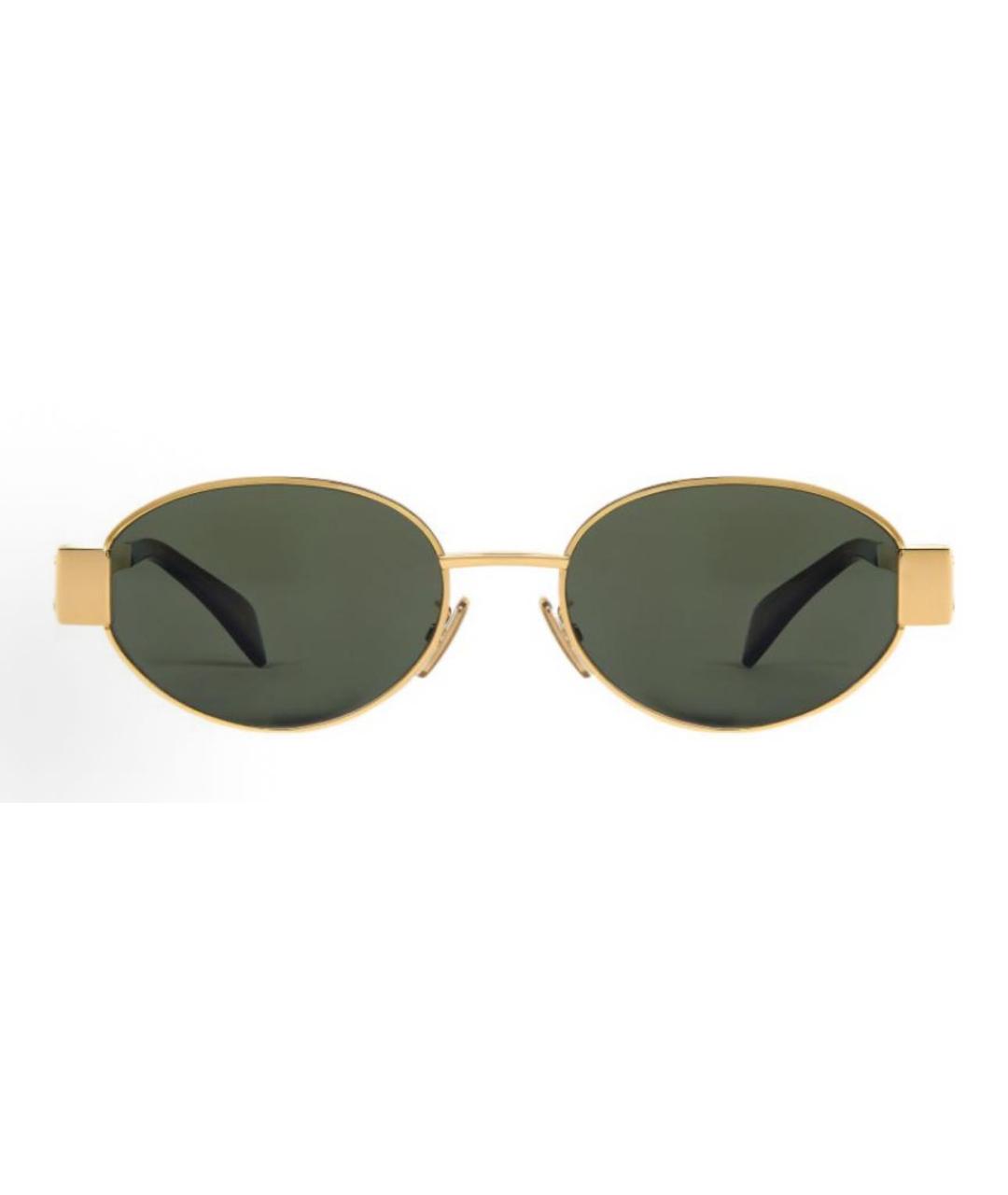CELINE Золотые металлические солнцезащитные очки, фото 2